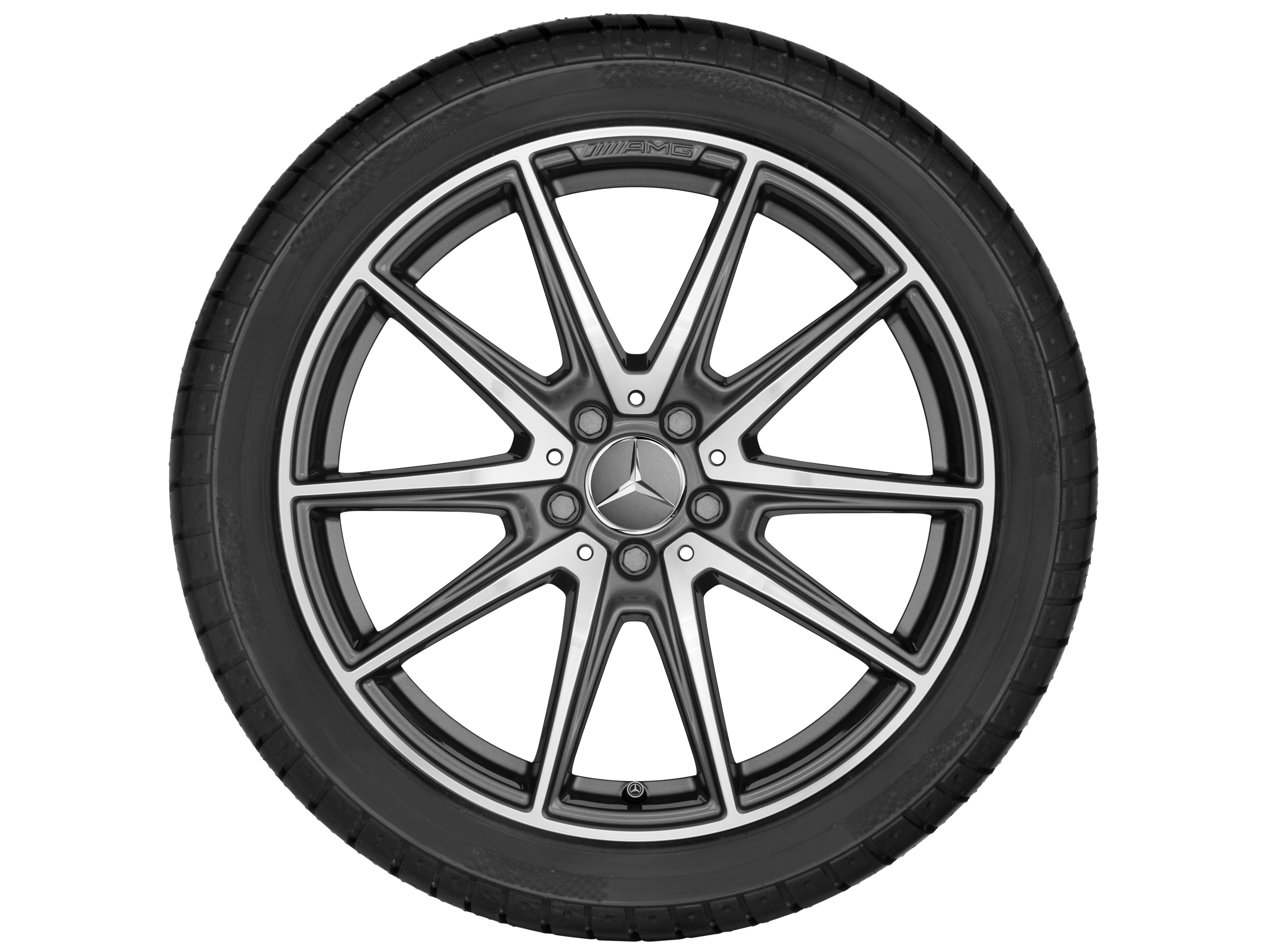 AMG 10-spoke wheel, 48.3 cm (19-inch) - 9 J x 19 ET 61, titanium grey, high-sheen