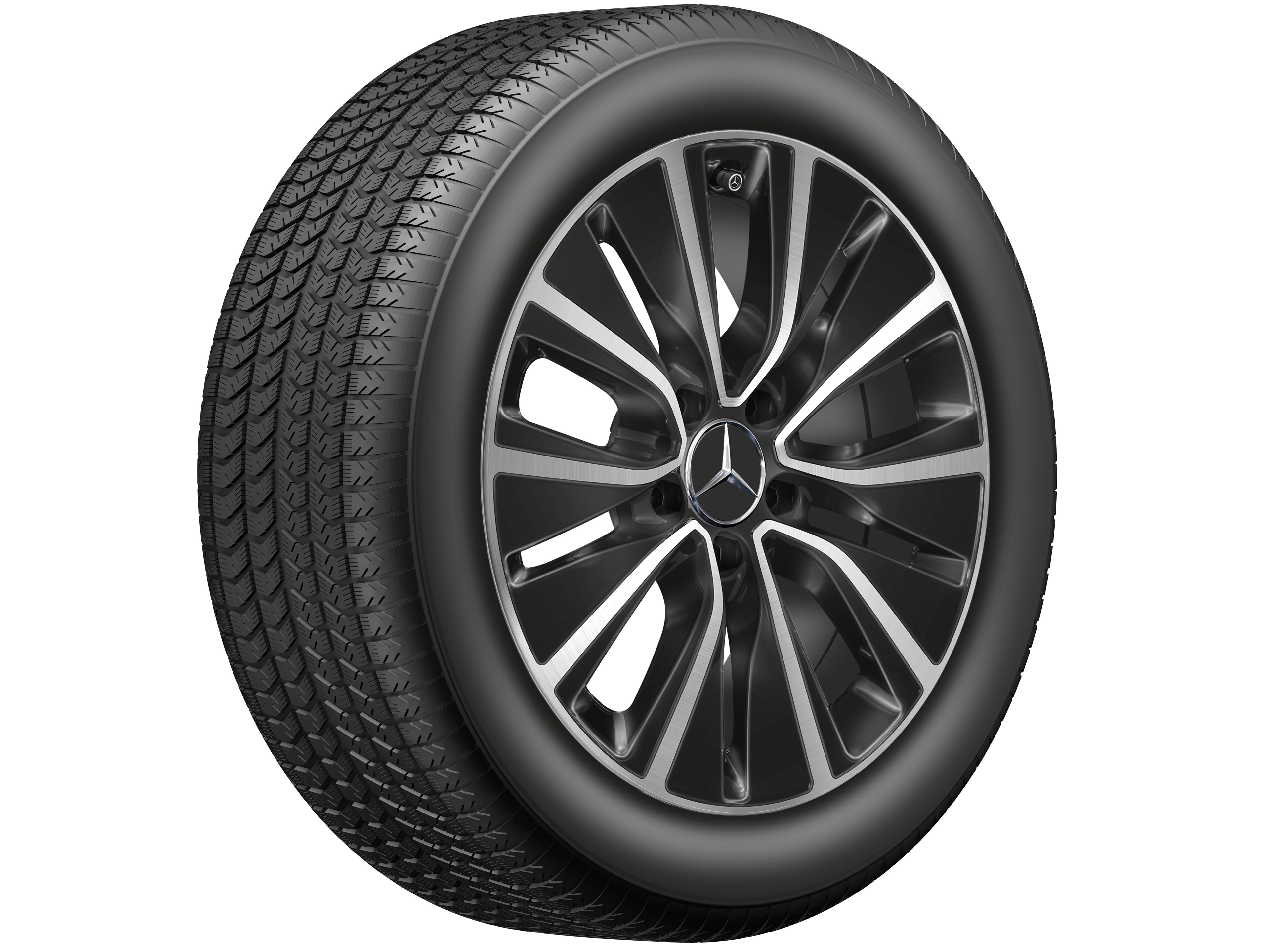5-hole wheel, 43.2 cm (17-inch) - 7 J x 17 ET 48,5, black, high-sheen