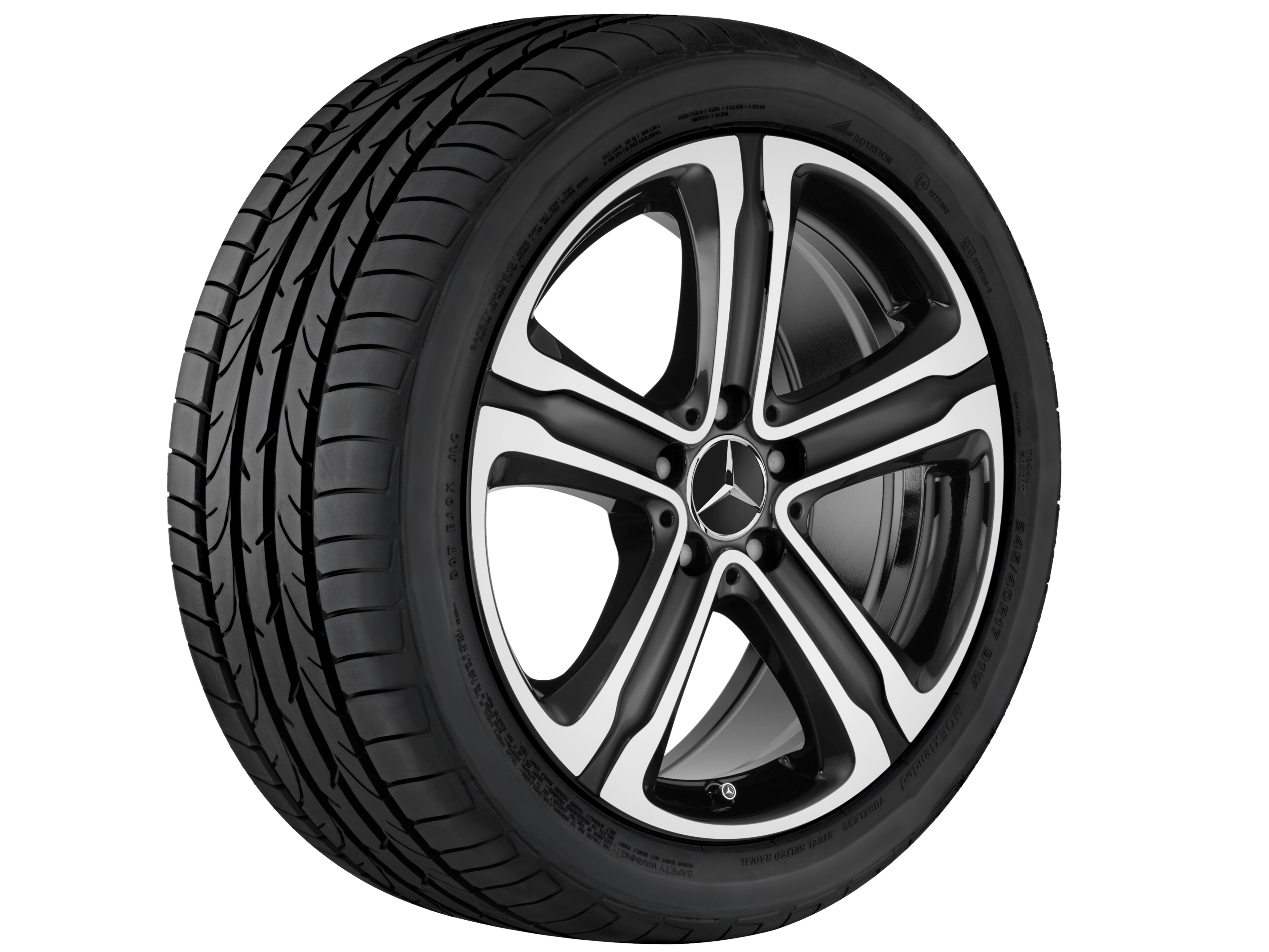 5-spoke wheel, 45.7 cm (18-inch) - 8 J x 18 ET 38, black, high-sheen