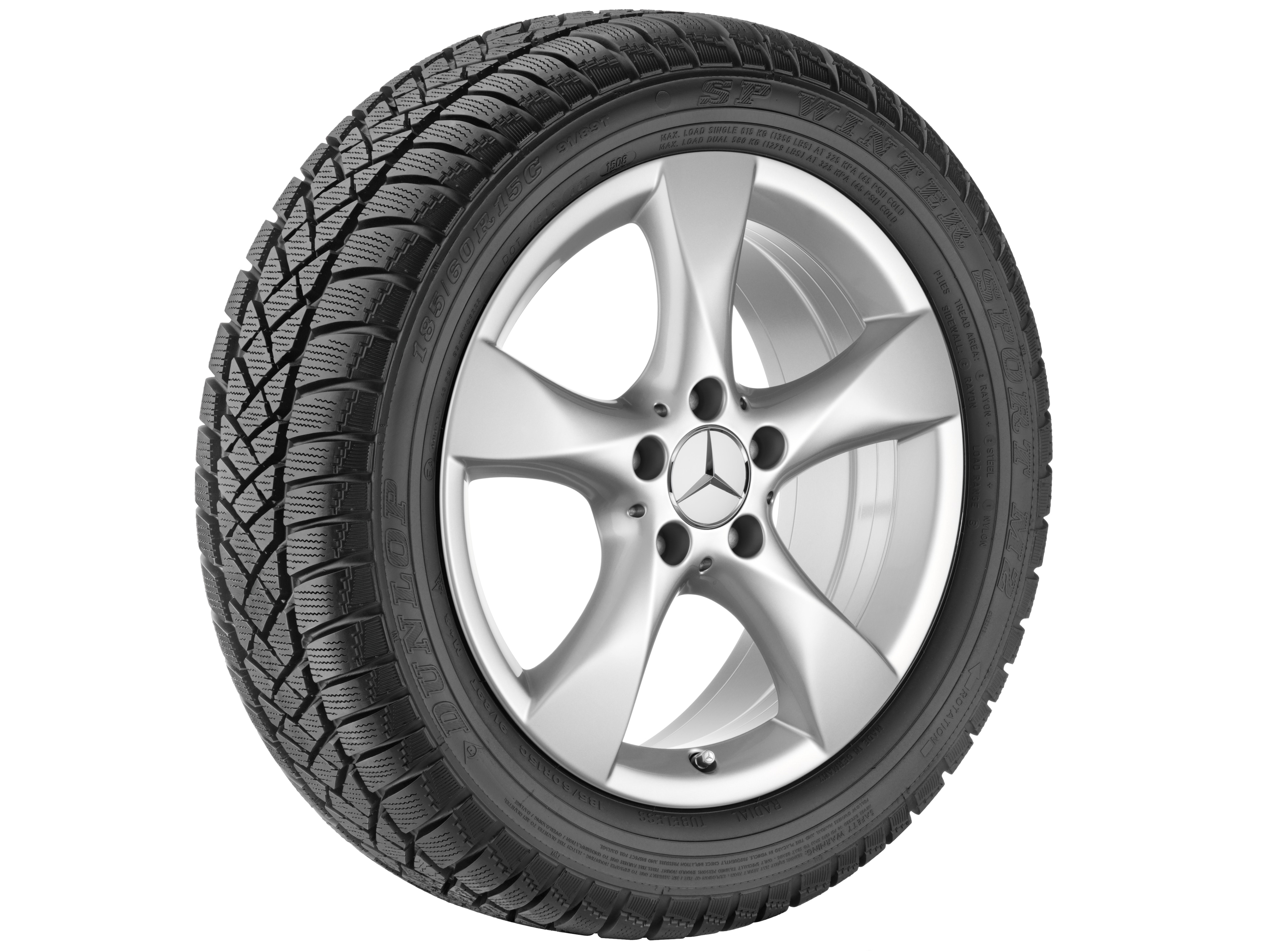 5-spoke wheel, 43.2 cm (17-inch) - 7,5 J x 17 ET 52,5, titanium silver, painted
