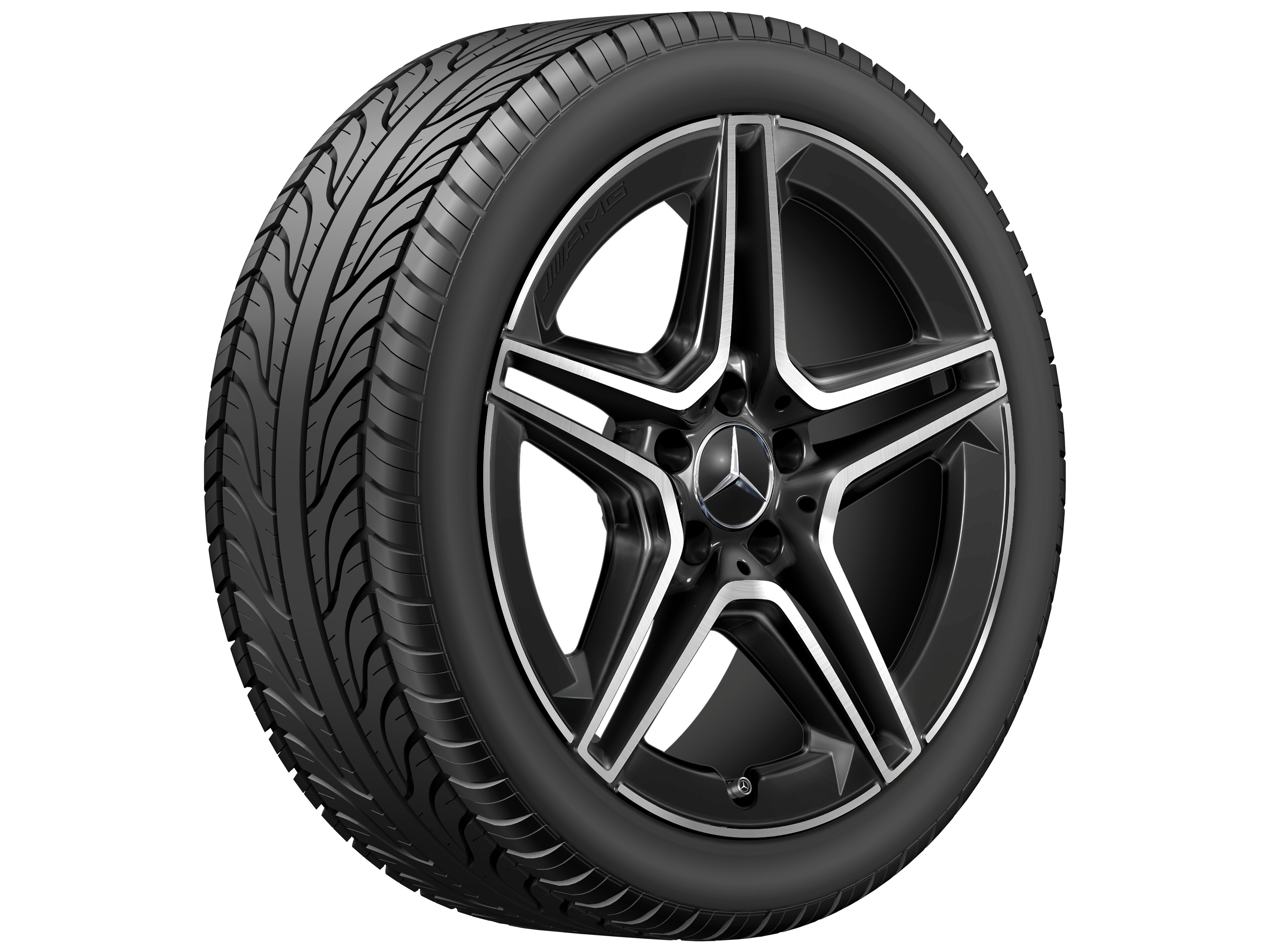 AMG 5-twin-spoke wheel, 45.7 cm (18-inch) - 8 J x 18 ET 40, black, high-sheen