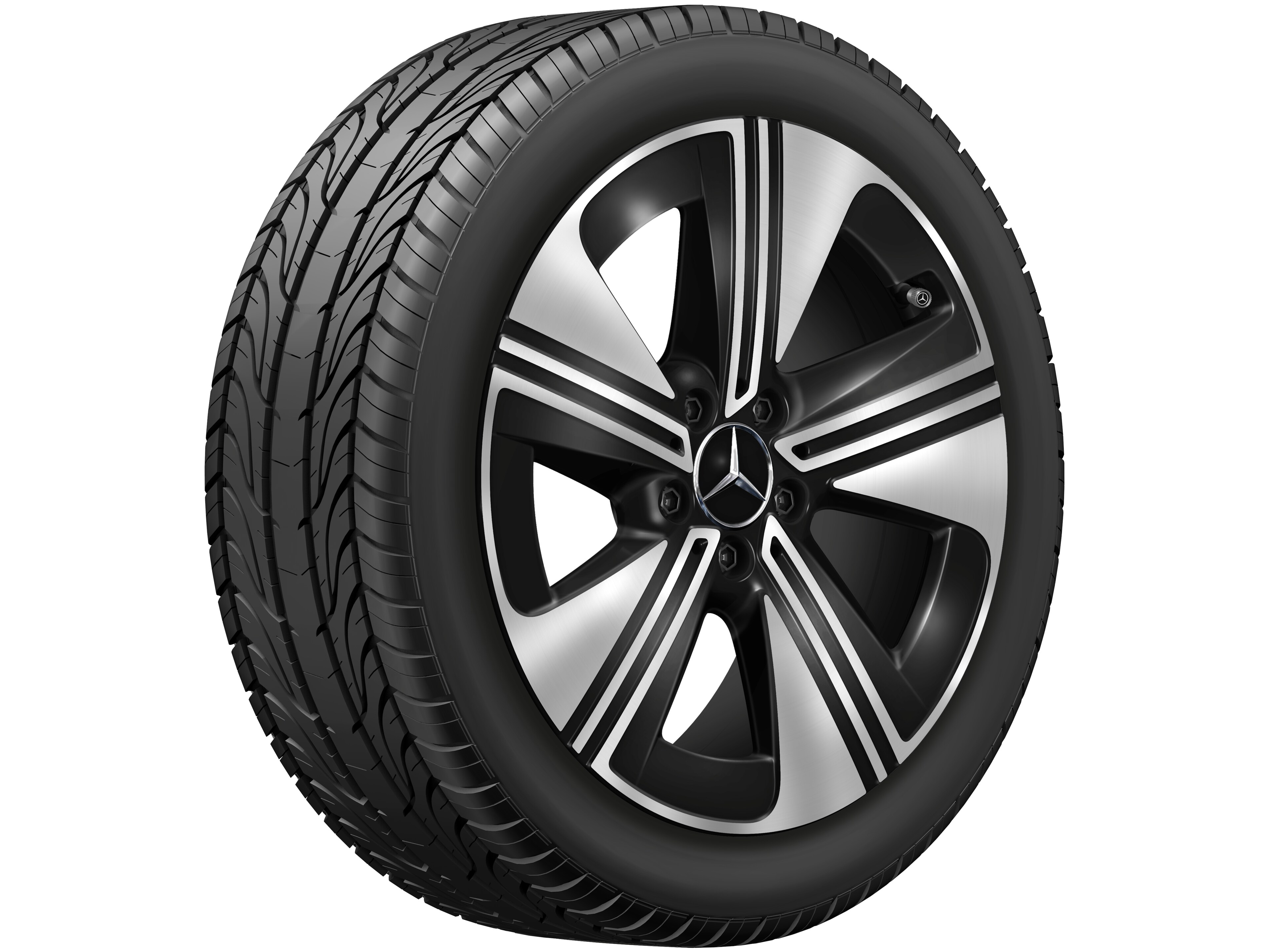 5-spoke wheel, Aero, 45.7 cm (18-inch) - 9 J x 18 ET 66, black, high-sheen