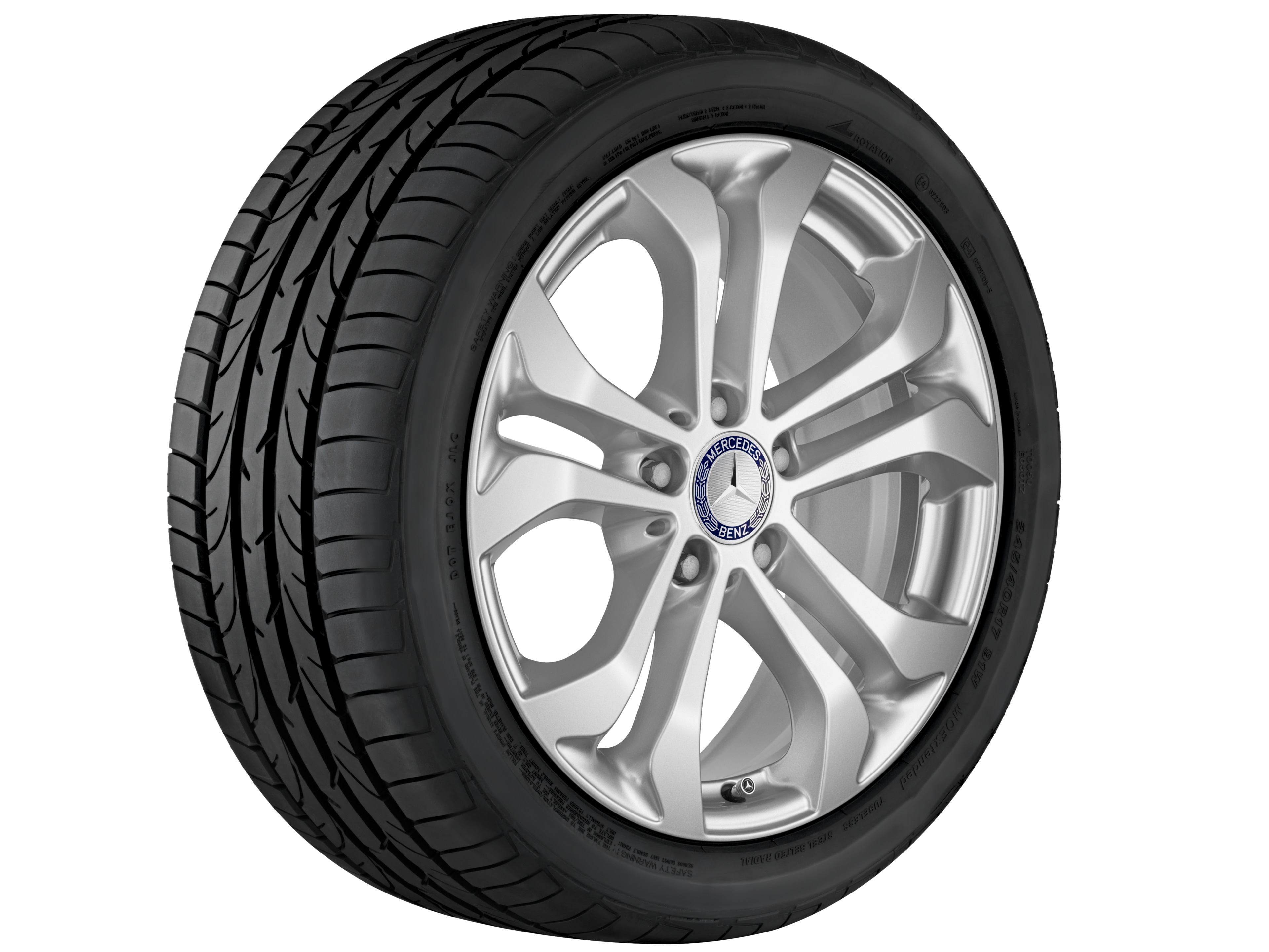 5-twin-spoke wheel, 43.2 cm (17-inch) - 7,5 J x 17 ET 36, vanadium silver, painted