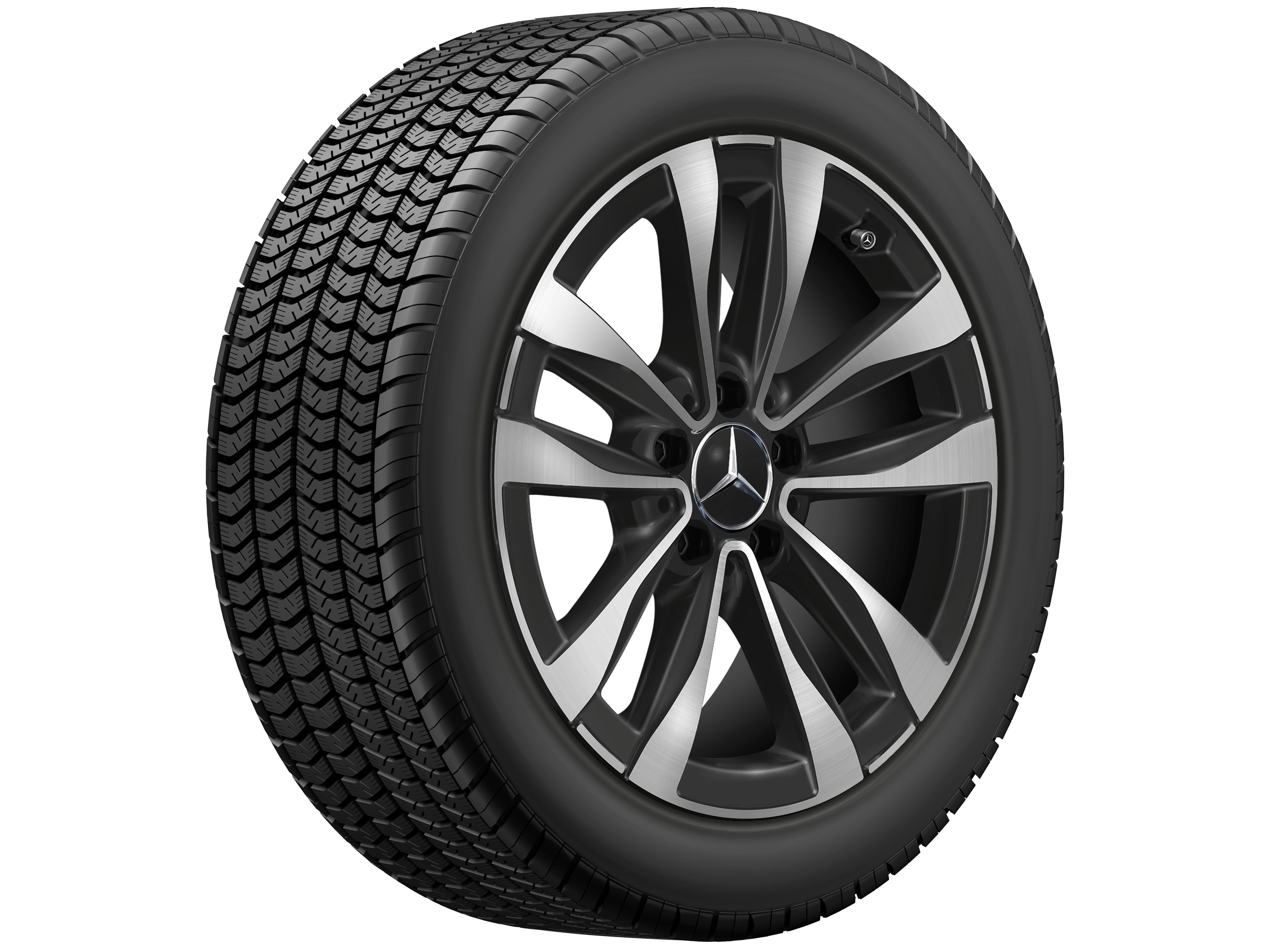 5-twin-spoke wheel, Aero, 43.2 cm (17-inch), High-sheen finish - 7 J x 17 ET 44,5, black, high-sheen