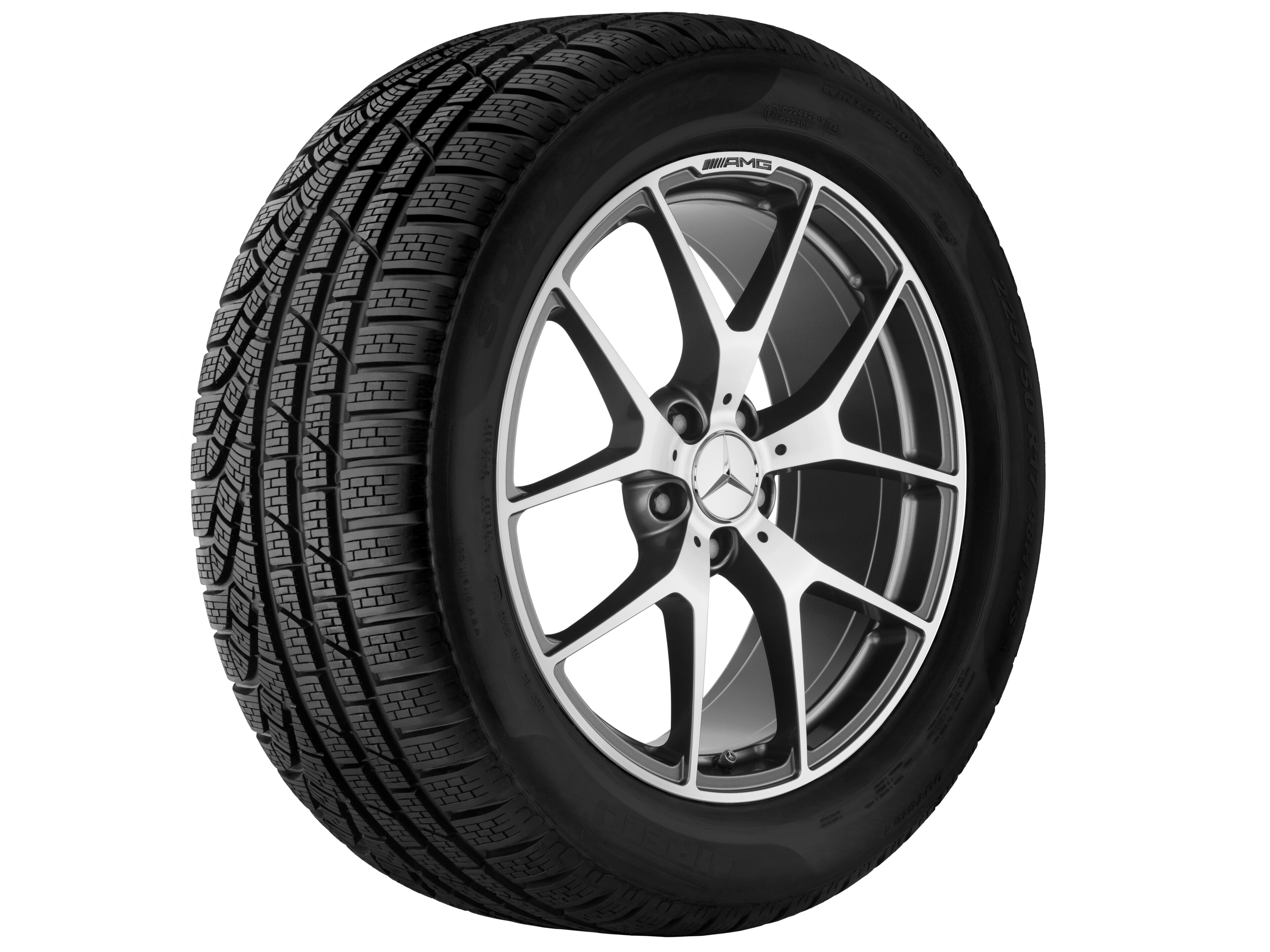 AMG forged wheel in cross-spoke design, 48.3 cm (19-inch) - 8 J x 19 ET 45, titanium grey, high-sheen