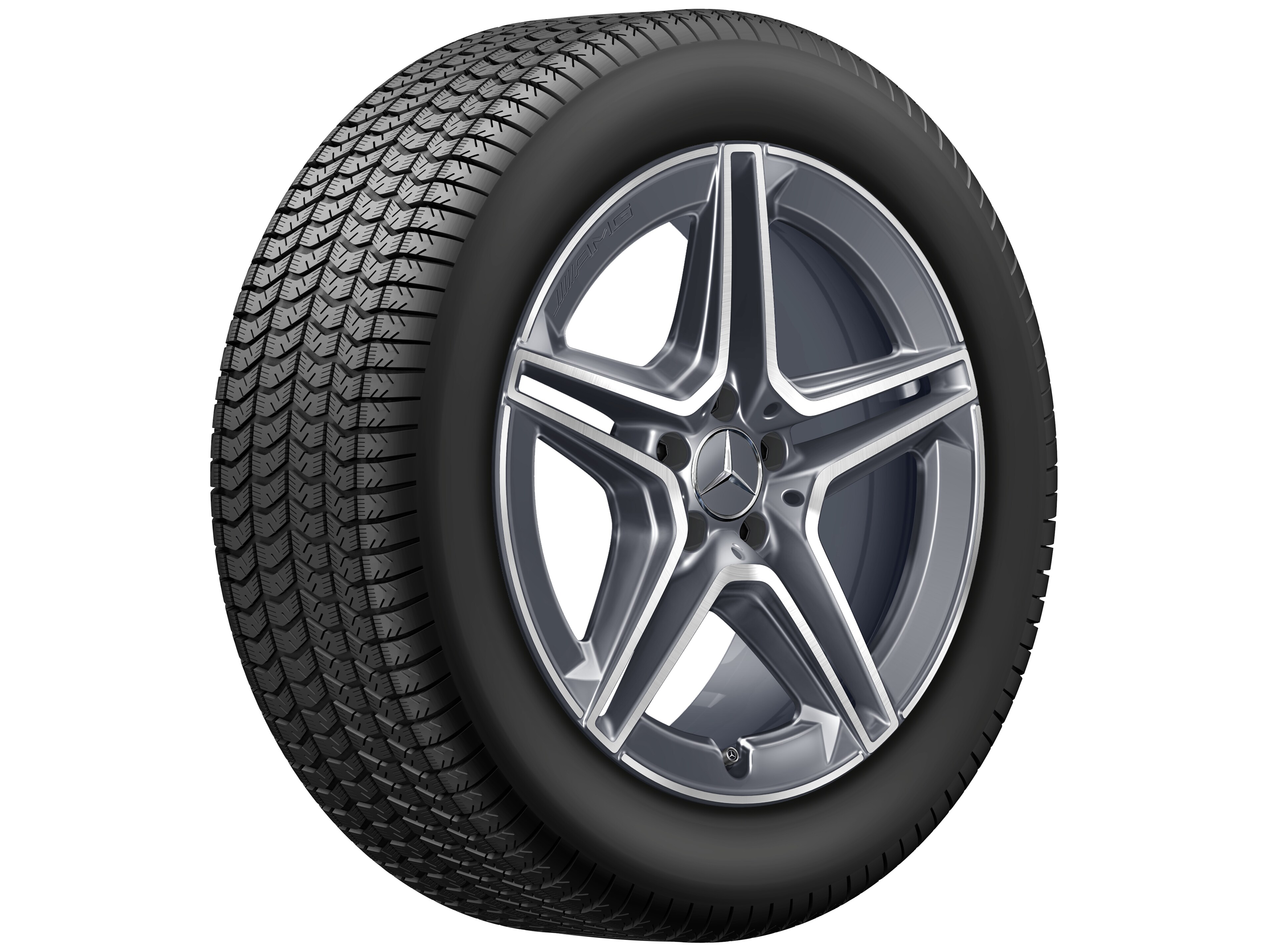 AMG 5-twin-spoke wheel, 48.3 cm (19-inch) - 9 J x 19 ET 20, tantalite grey, high-sheen