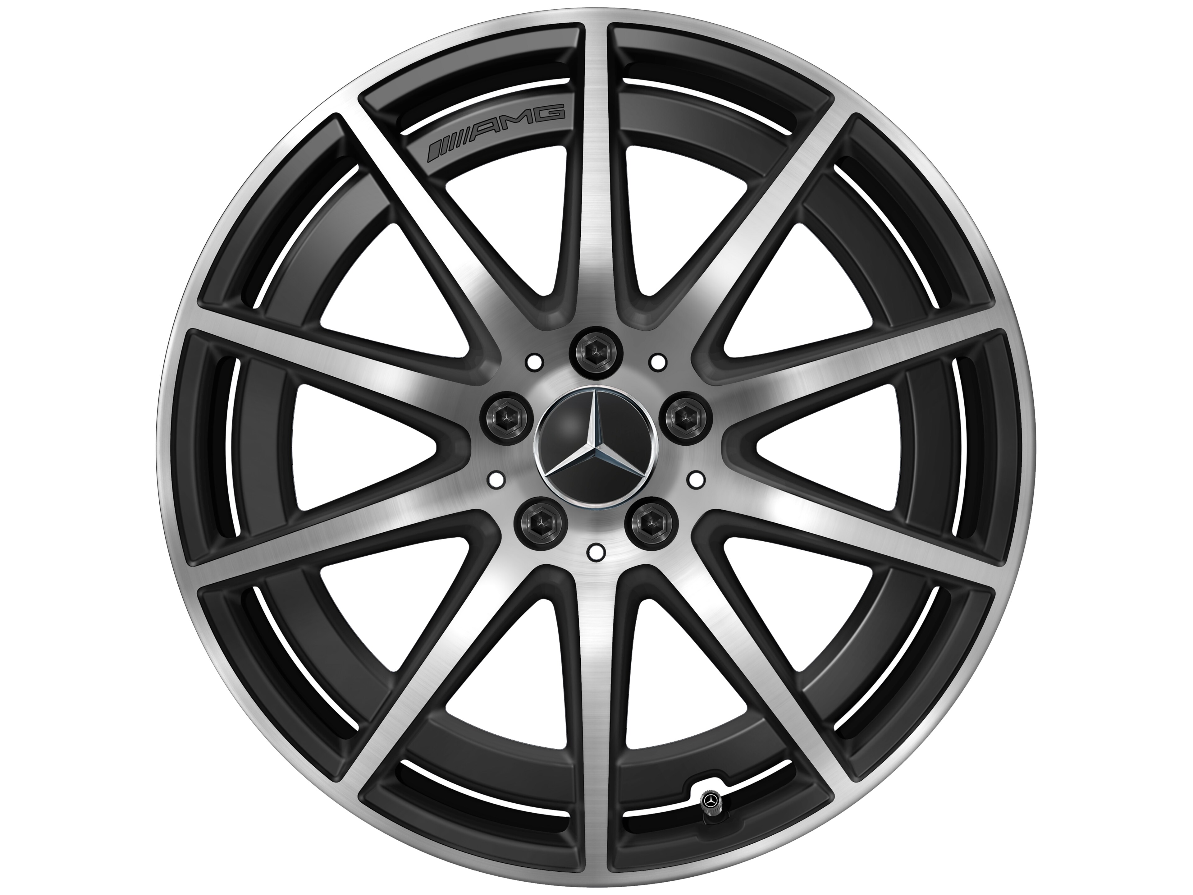AMG 10-spoke wheel, 48.3 cm (19-inch) - 8 J x 19 ET 49, matt black, high-sheen
