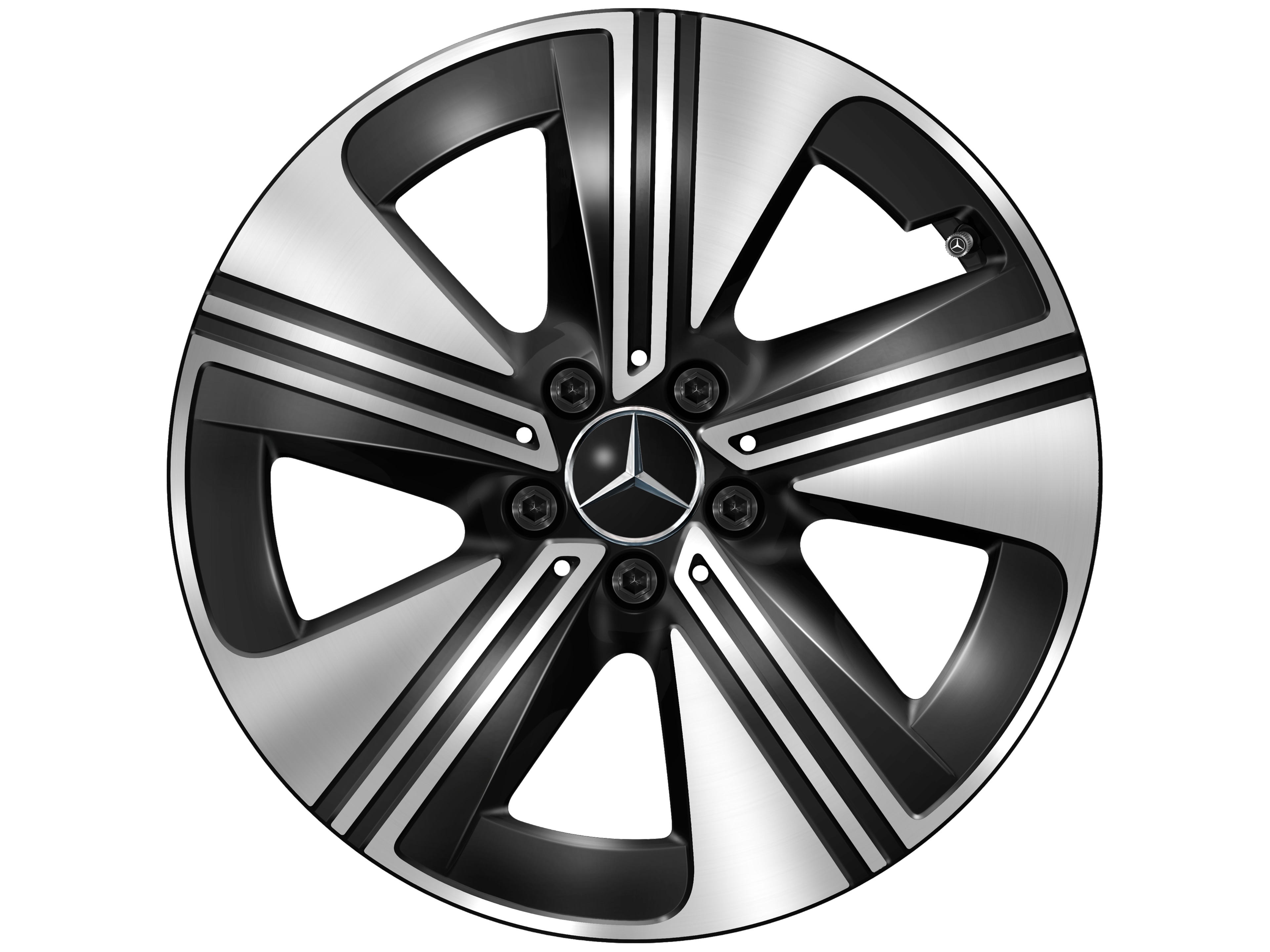 5-spoke wheel, Aero, 45.7 cm (18-inch) - 9 J x 18 ET 66, black, high-sheen