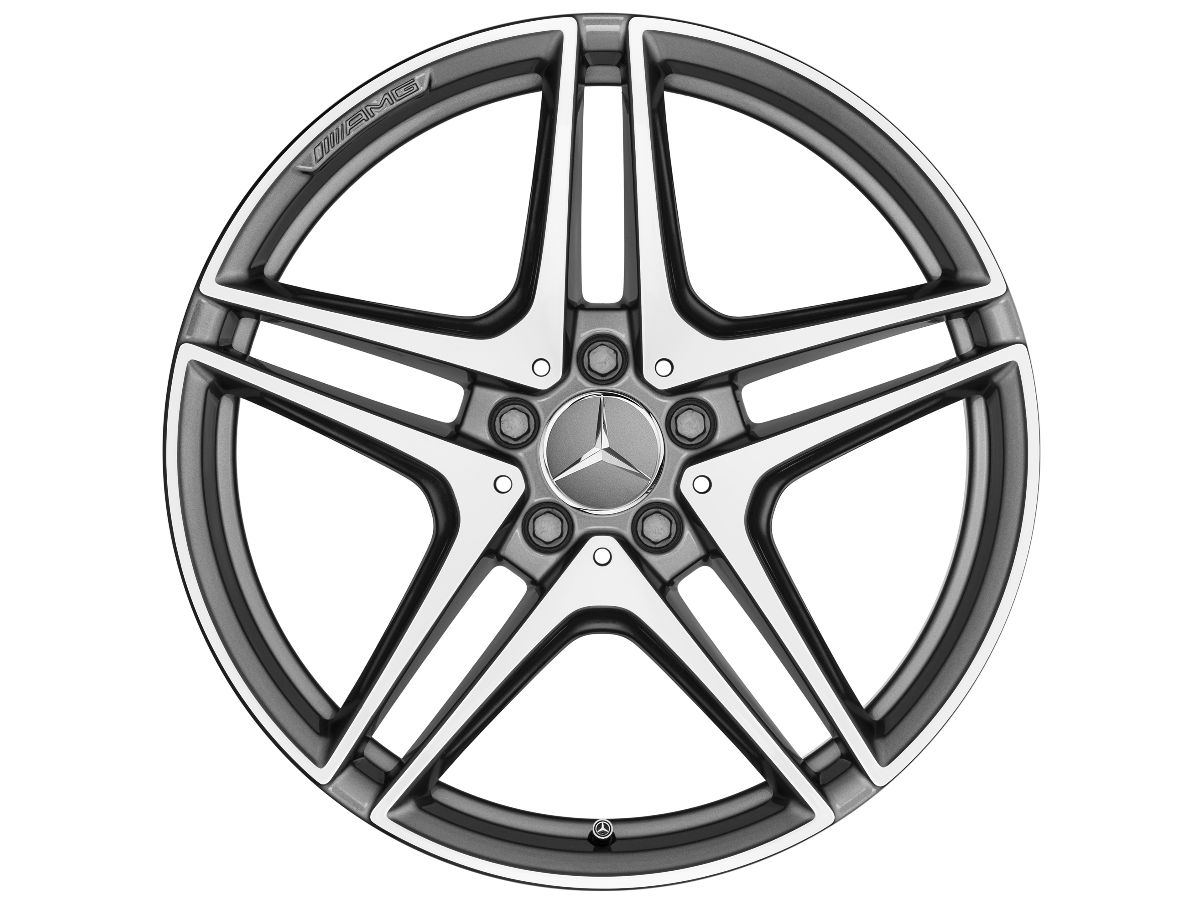 AMG 5-twin-spoke wheel, 48.3 cm (19-inch) - 9 J x 19 ET 25, titanium grey, high-sheen