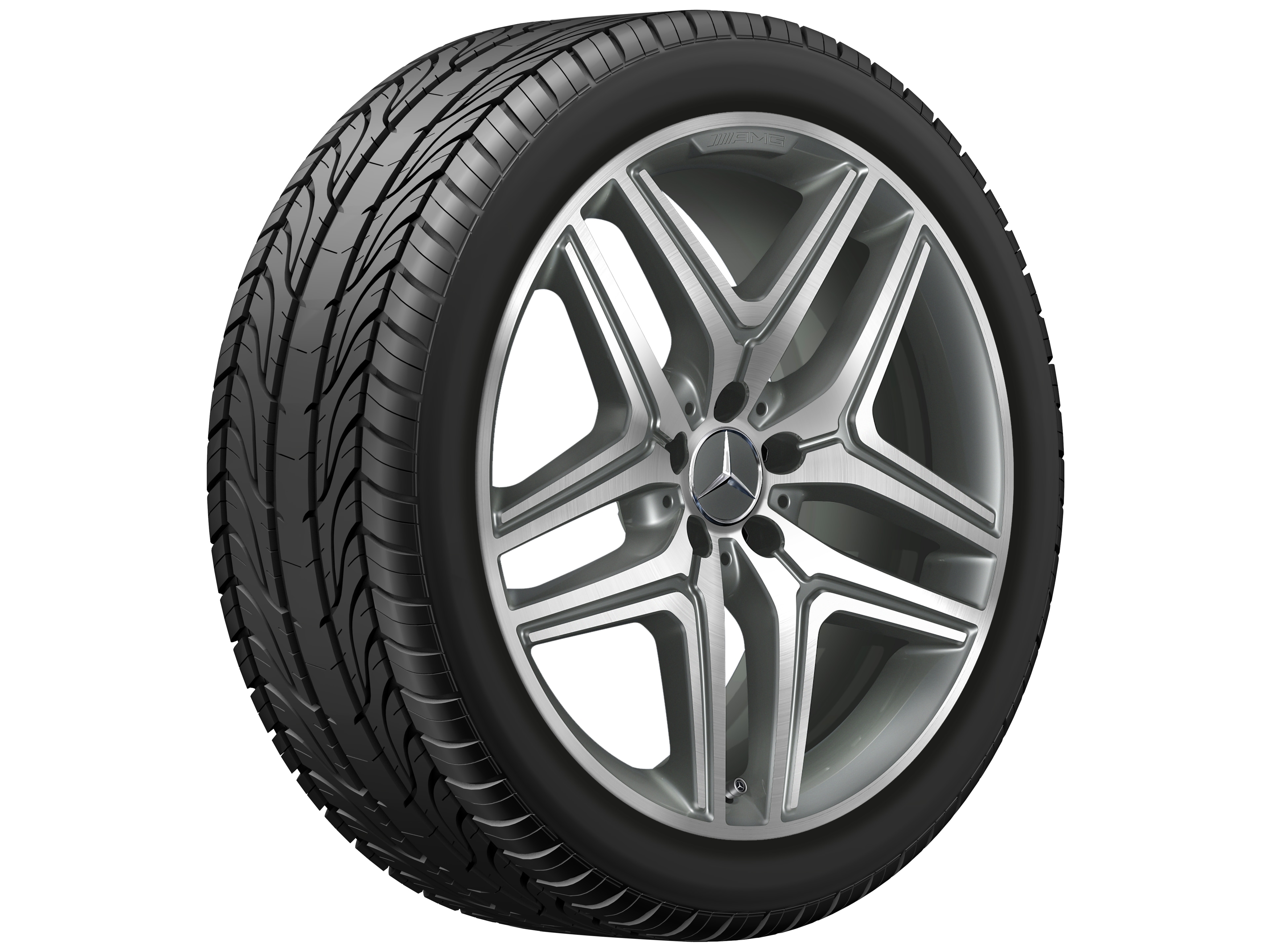 AMG 5-twin-spoke wheel, 50.8 cm (20-inch) - 8,5 J x 20 ET 51,5, titanium grey, high-sheen