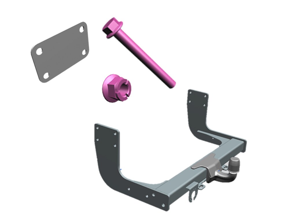 Trailer hitch, Crossmember, Panel van/crew bus with A2 as 5.0 t with 2 t trailer load - Steel, black