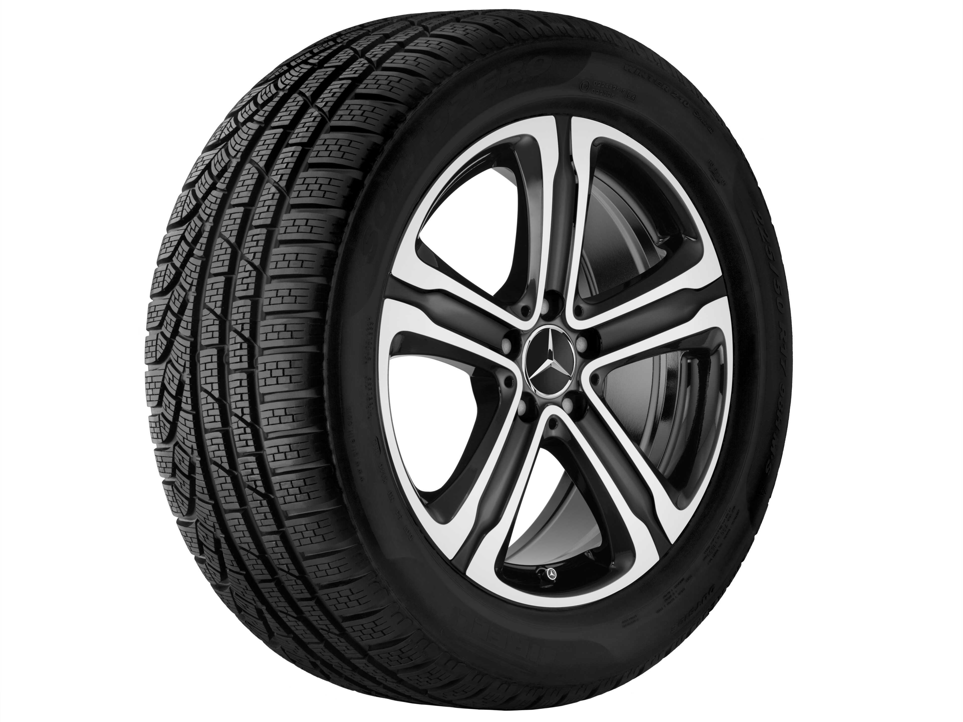 5-spoke wheel, 45.7 cm (18-inch) - 8 J x 18 ET 38, black, high-sheen