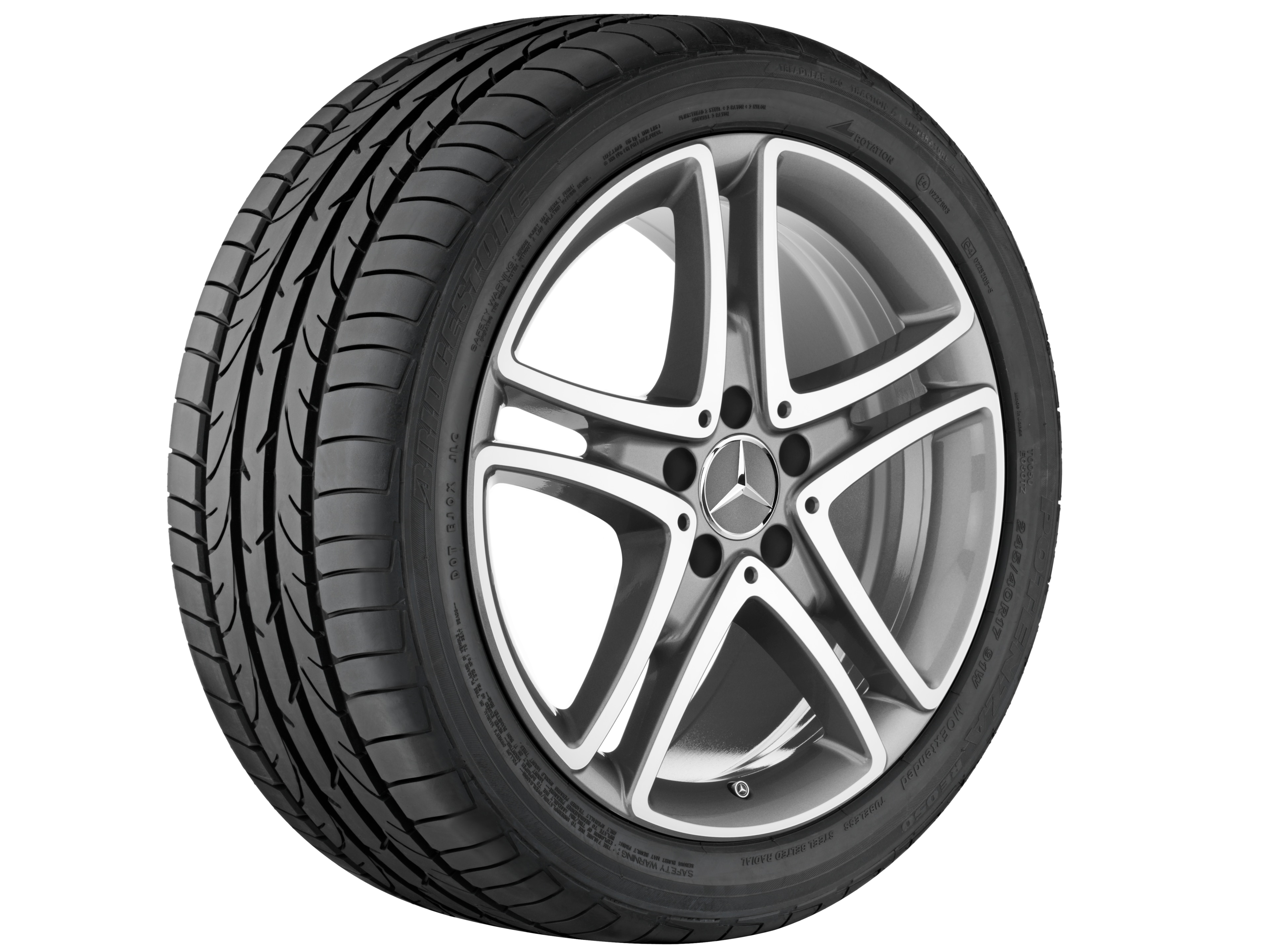 5-twin-spoke wheel, 45.7 cm (18-inch) - 8 J x 18 ET 41, himalaya grey, high-sheen