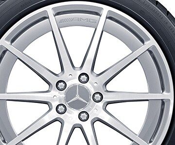 AMG 10-spoke design forged wheel, 48.3 cm (19-inch) - 9,5 J x 19 ET 22, vanadium silver, high-gloss