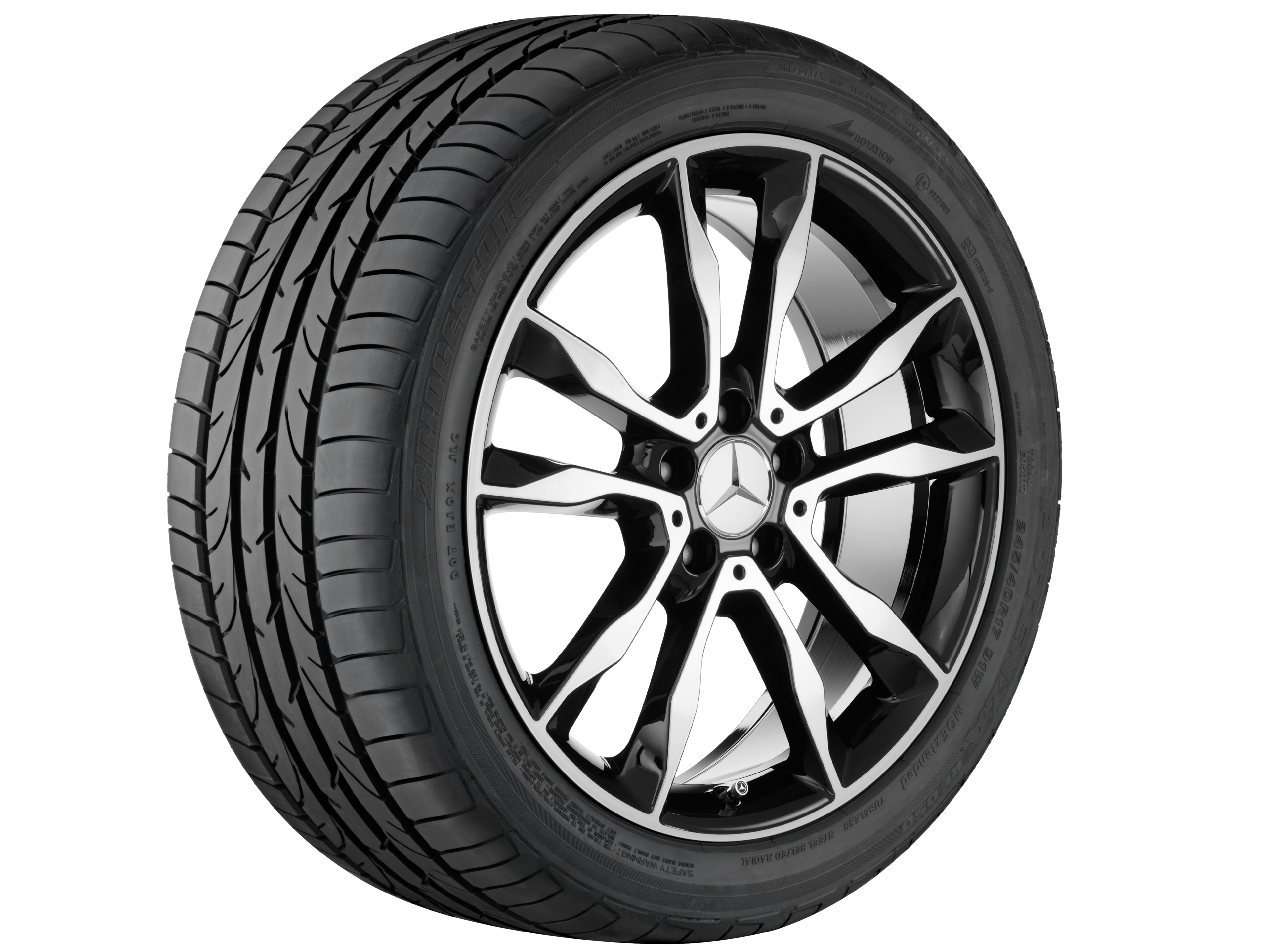 5-twin-spoke wheel, 48.3 cm (19-inch), High-sheen finish - 8 J x 19 ET 43,5, black, high-sheen