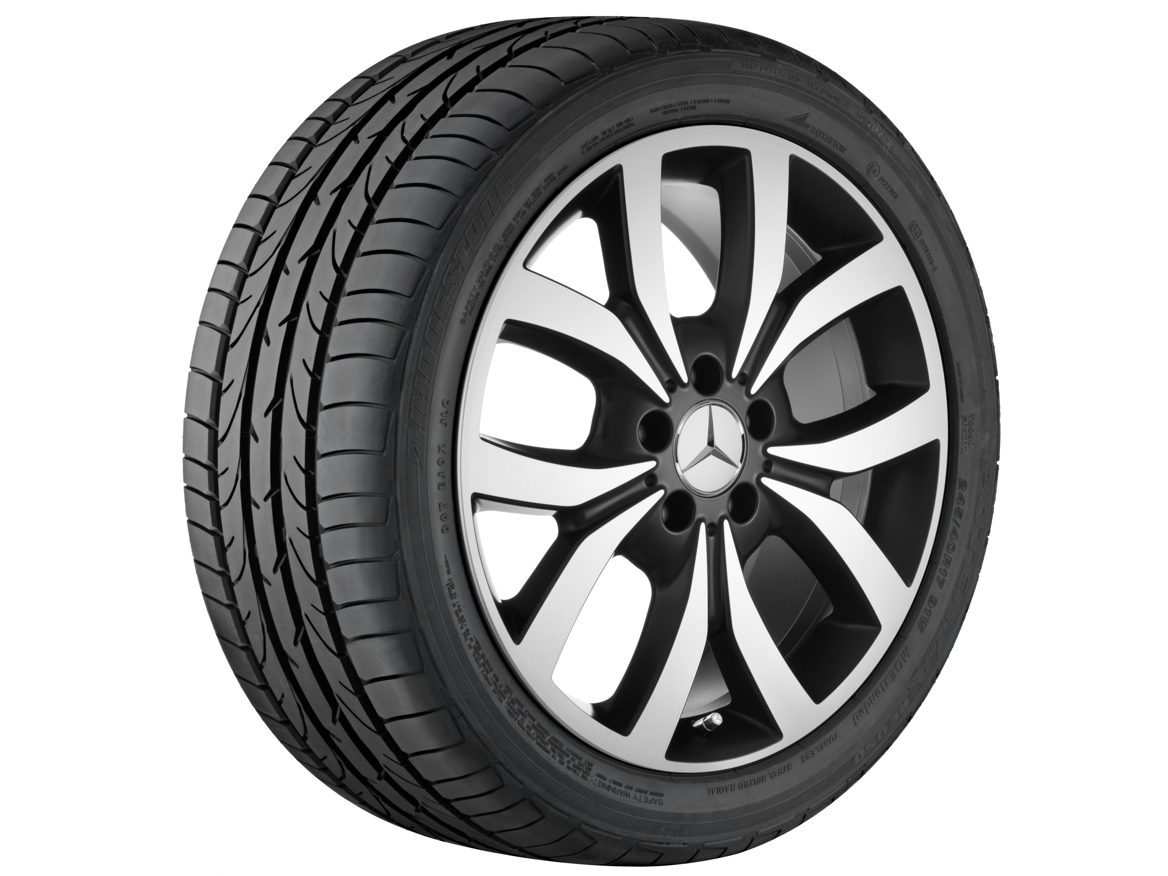 5-twin-spoke wheel, 45.7 cm (18-inch), High-sheen finish - 7,5 J x 18 ET 52, matt black, high-sheen