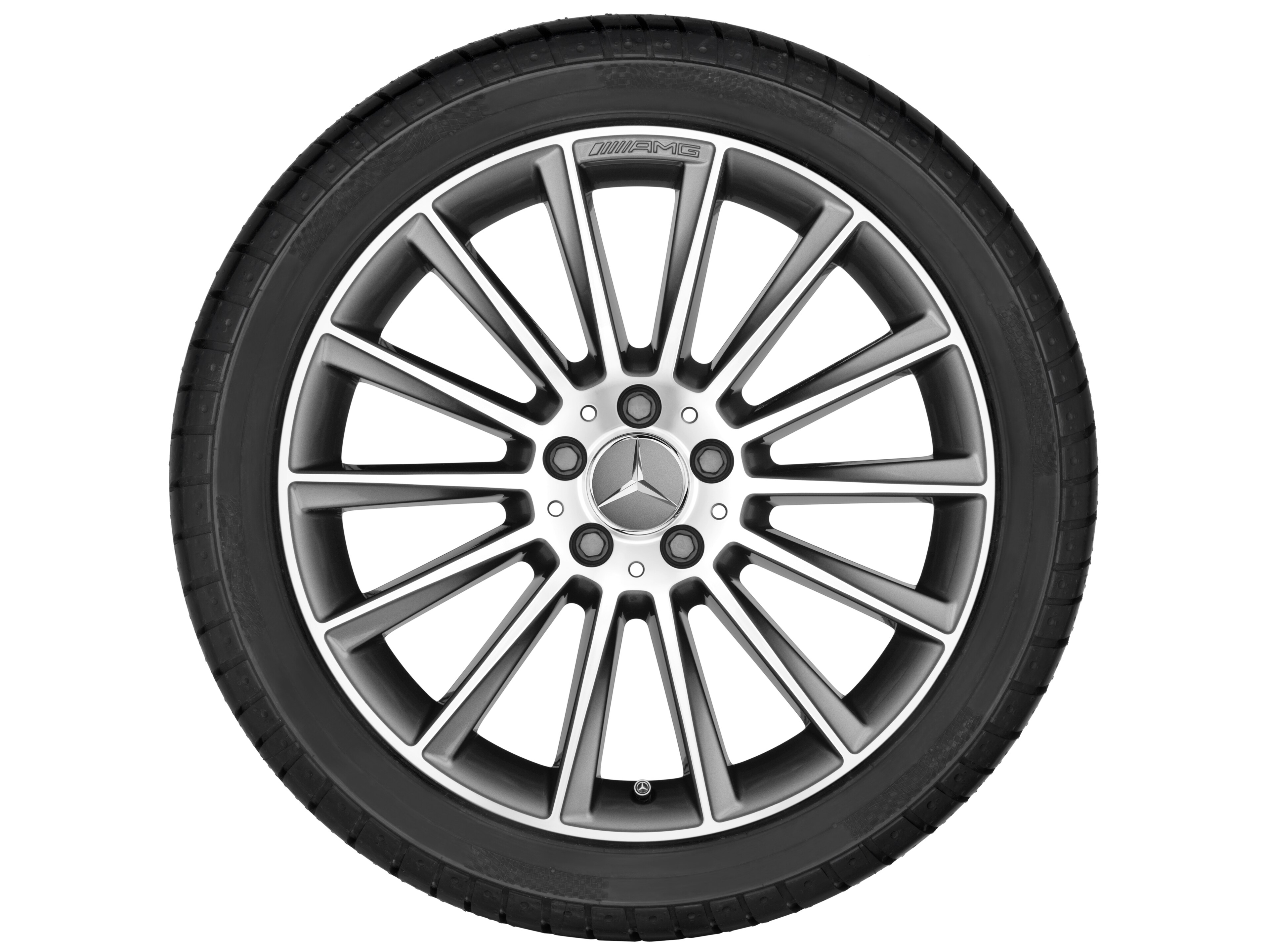 AMG multi-spoke wheel, 48.3 cm (19-inch) - 8 J x 19 ET 43,5, titanium grey, high-sheen