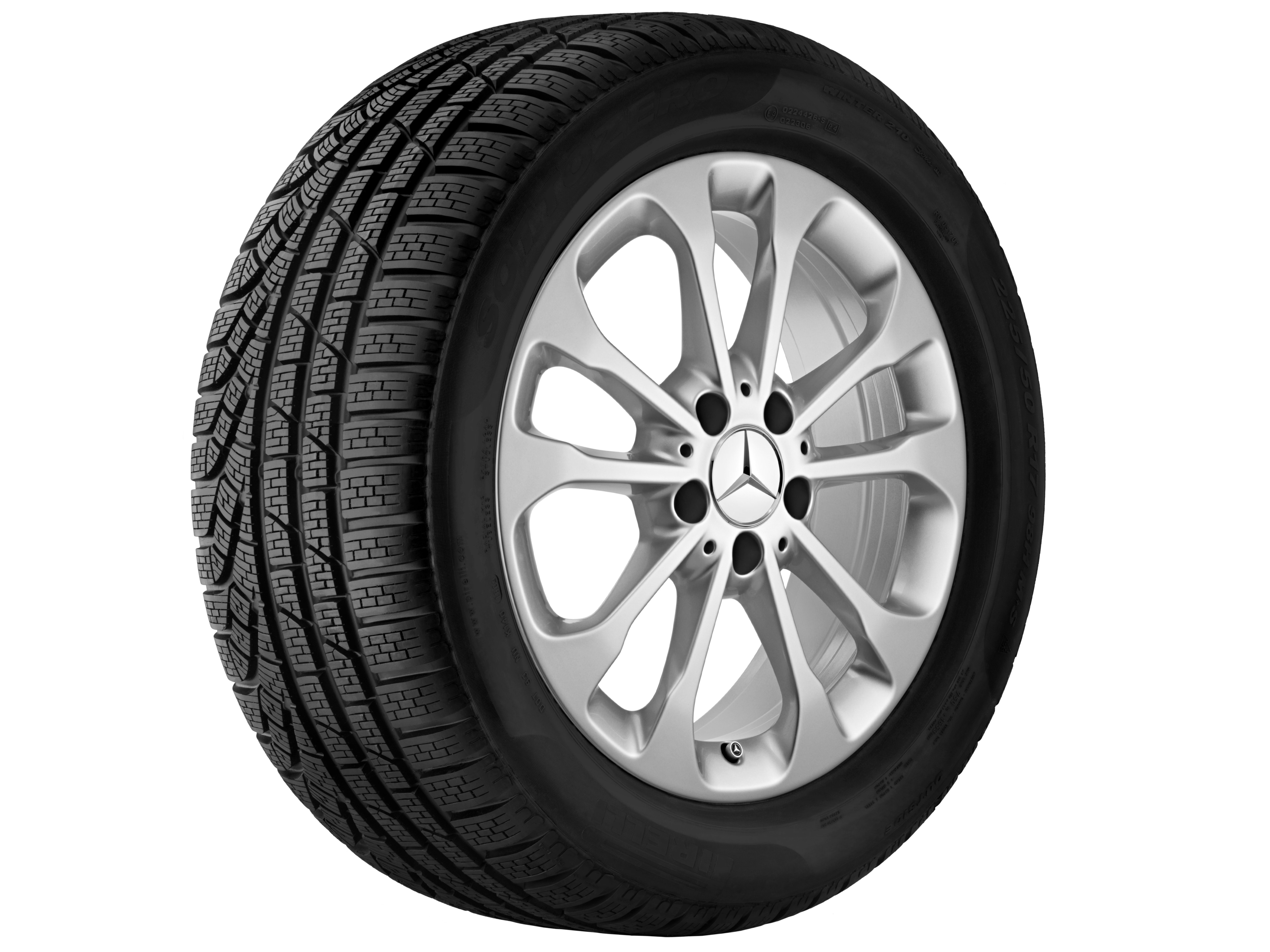 5-twin-spoke wheel, 43.2 cm (17-inch) - 6,5 J x 17 ET 38, vanadium silver, painted