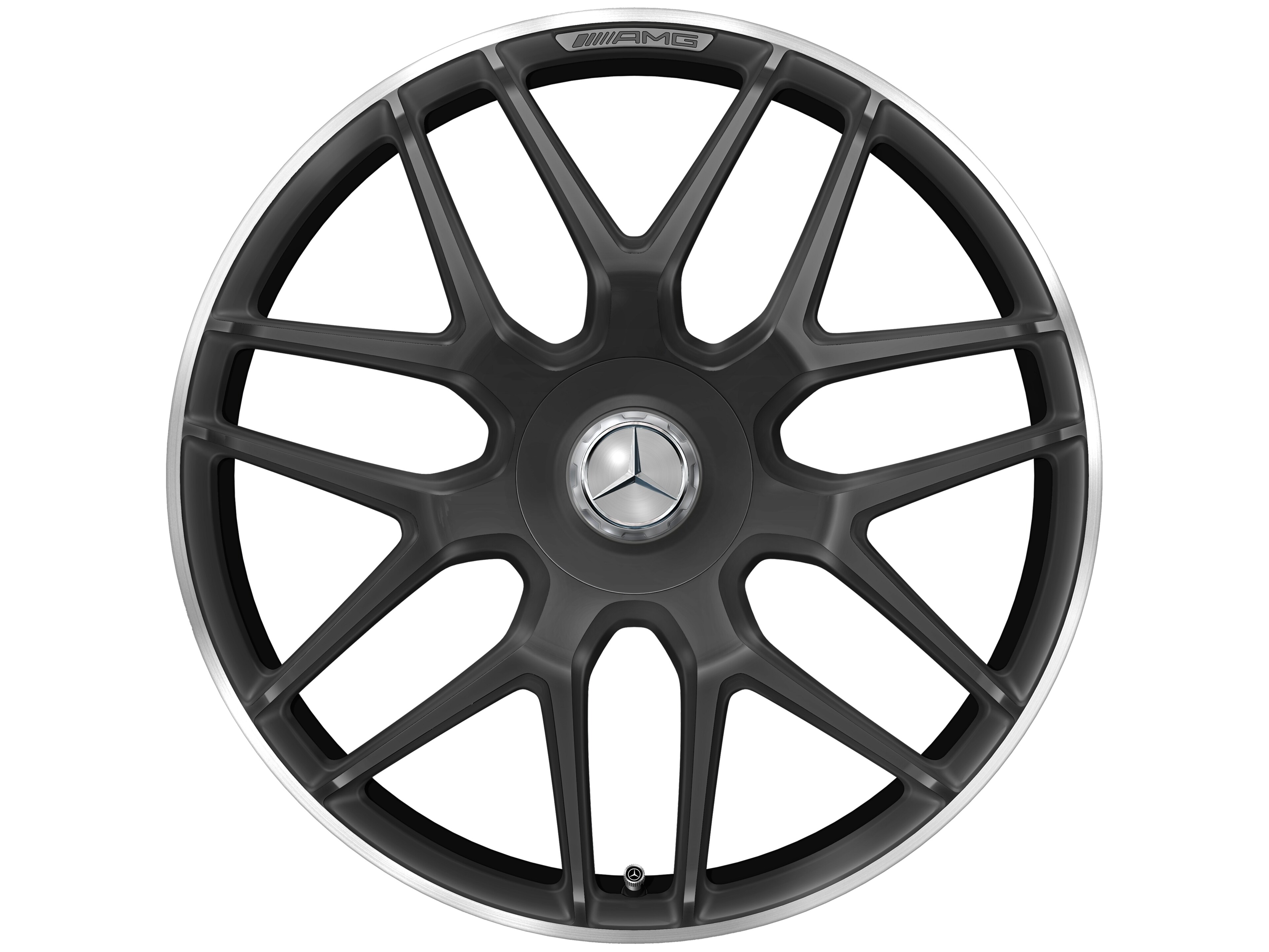 AMG forged wheel in cross-spoke design, 53.3 cm (21-inch), High-sheen rim flange - 10 J x 21 ET 30, matt black, high-sheen rim flange