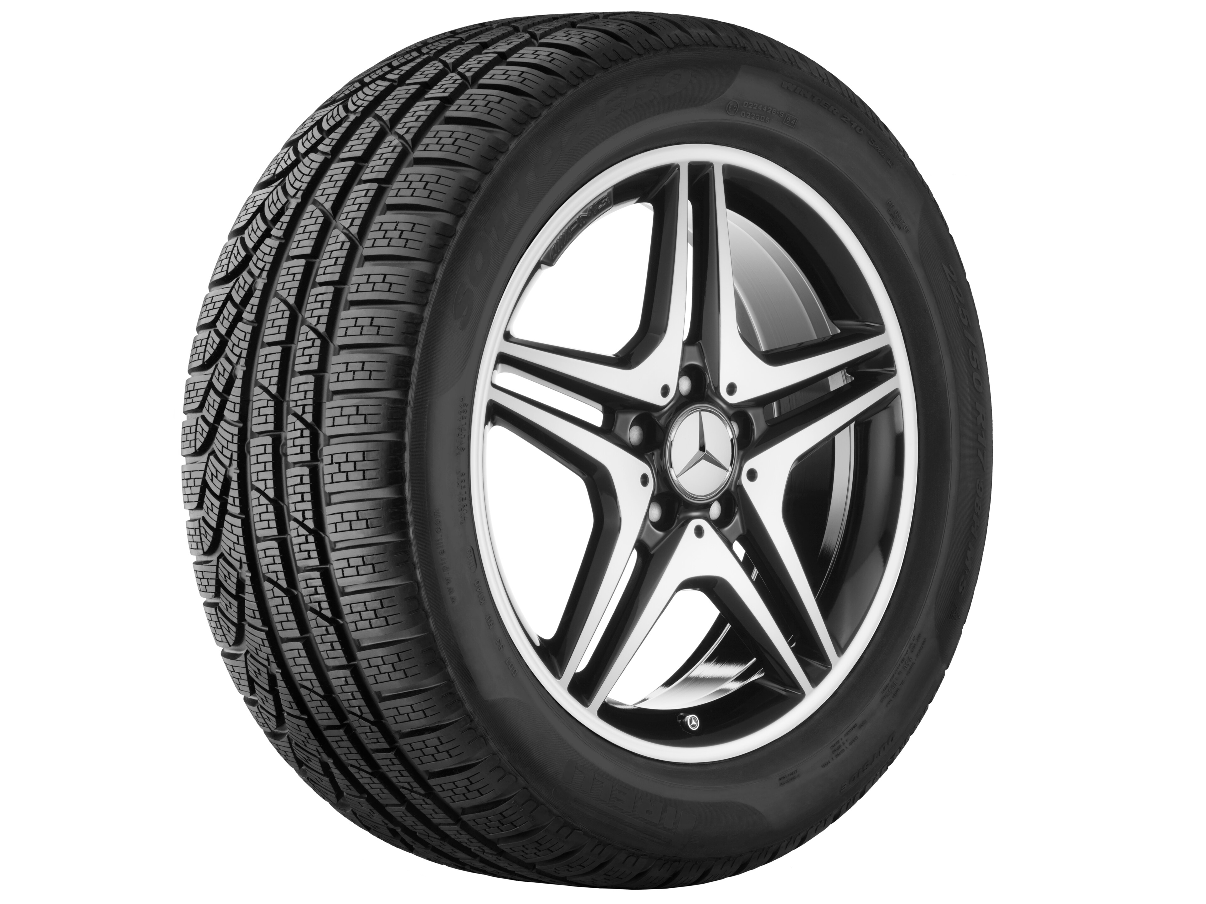 AMG 5-twin-spoke wheel, 45.7 cm (18-inch) - 7,5 J x 18 ET 52, black, high-sheen
