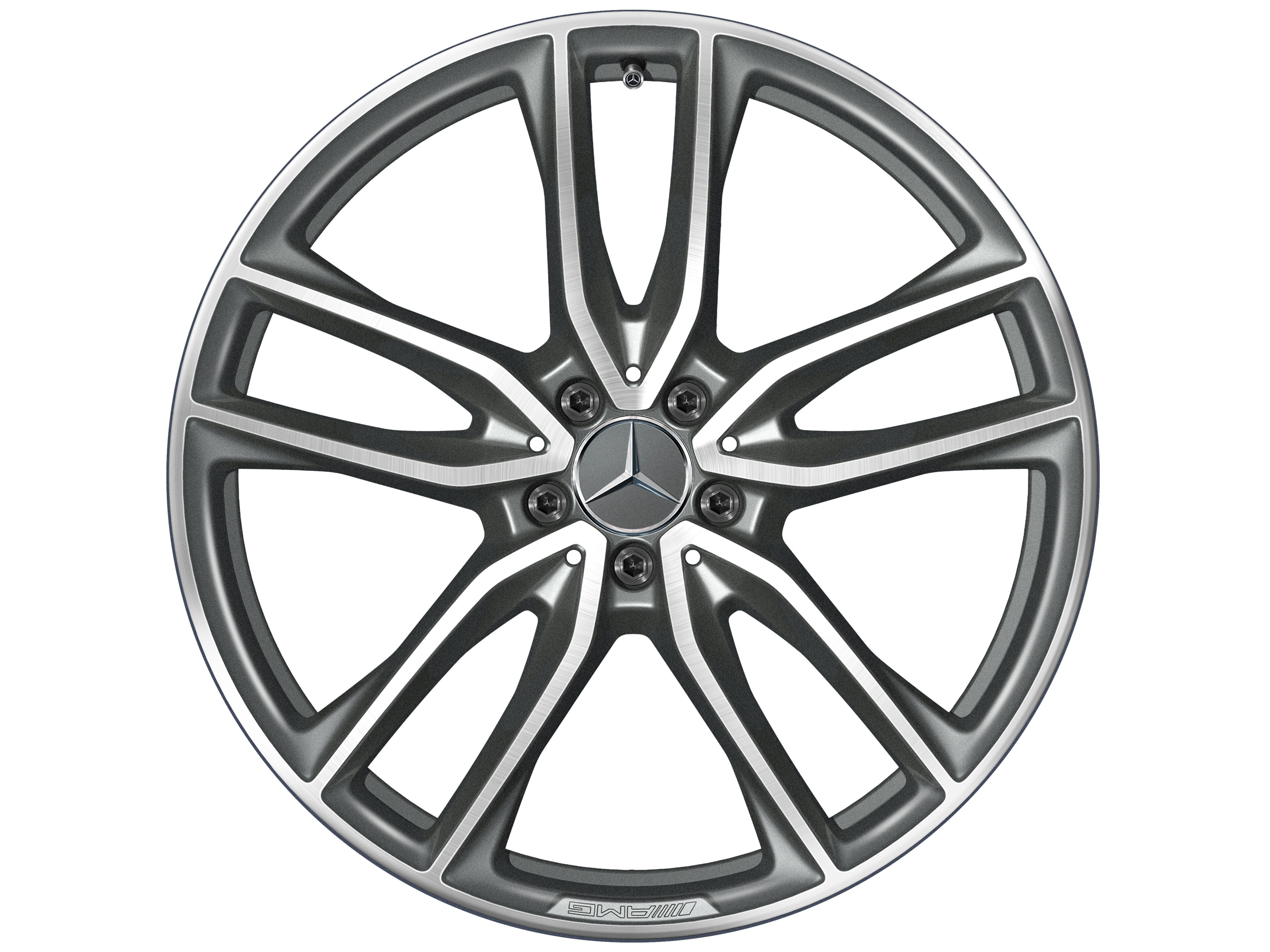 AMG 5-twin-spoke wheel, 53.3 cm (21-inch) - 9,5 J x 21 ET 30, titanium grey, high-sheen