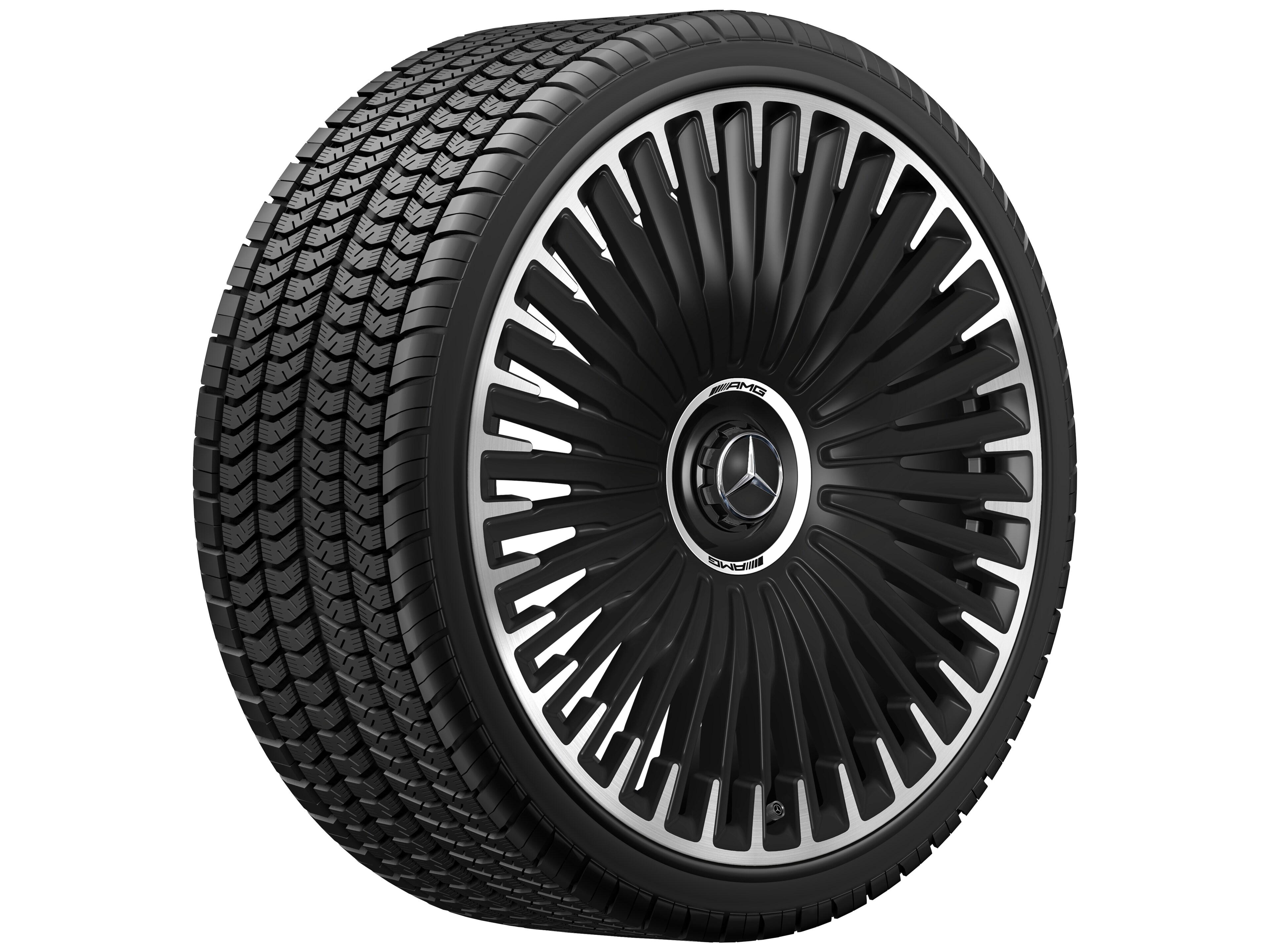 AMG multi-spoke wheel, 53.3 cm (21-inch), High-sheen rim flange - 9,5 J x 21 ET 52, matt black, high-sheen rim flange