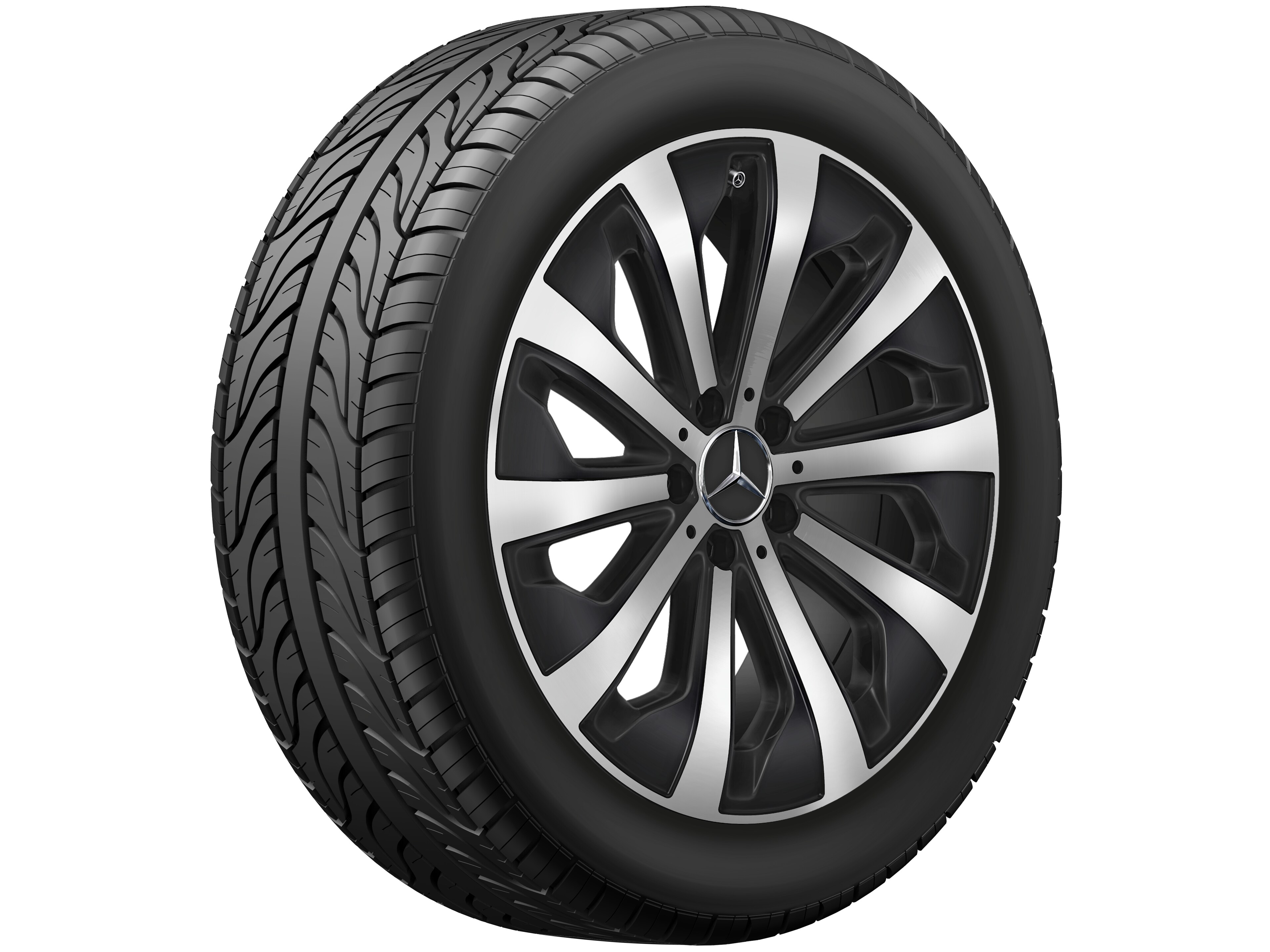 10-spoke wheel, Aero, 48.3 cm (19-inch), High-sheen finish - 7,5 J x 19 ET 53, matt black, high-sheen