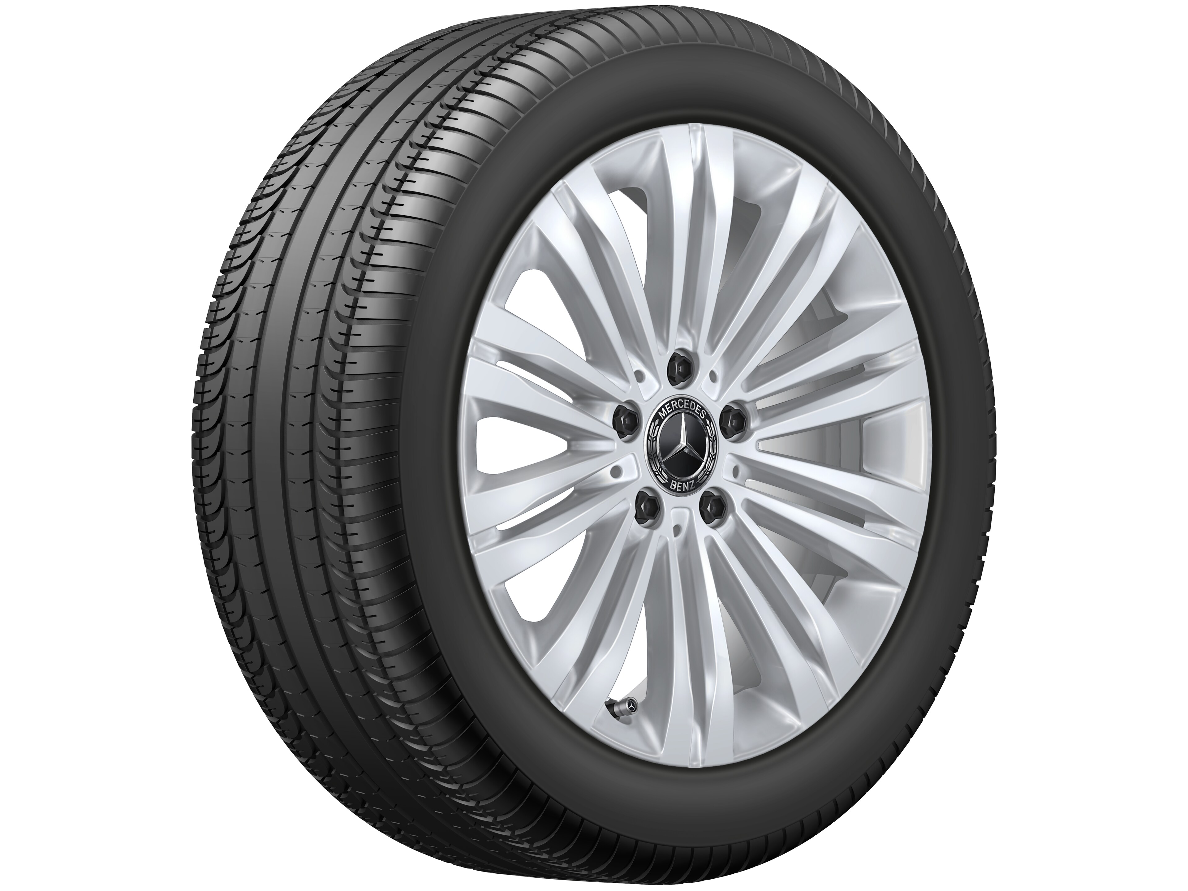 10-twin-spoke wheel, 43.2 cm (17-inch) - 7 J x 17 ET 44,5, vanadium silver, painted
