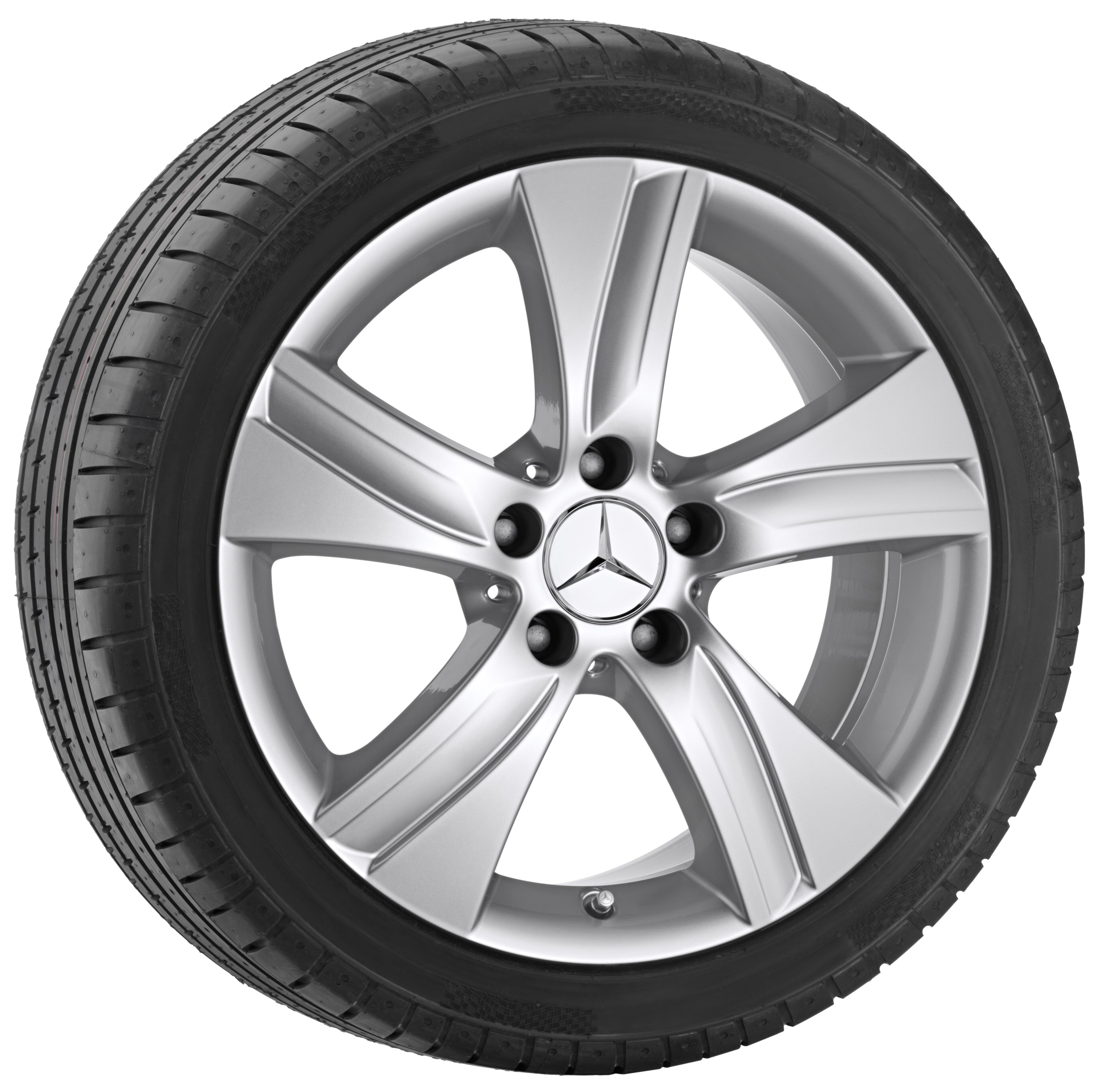 5-spoke wheel, 43.2 cm (17-inch) - 8,5 J x 17 ET 48, sterling silver