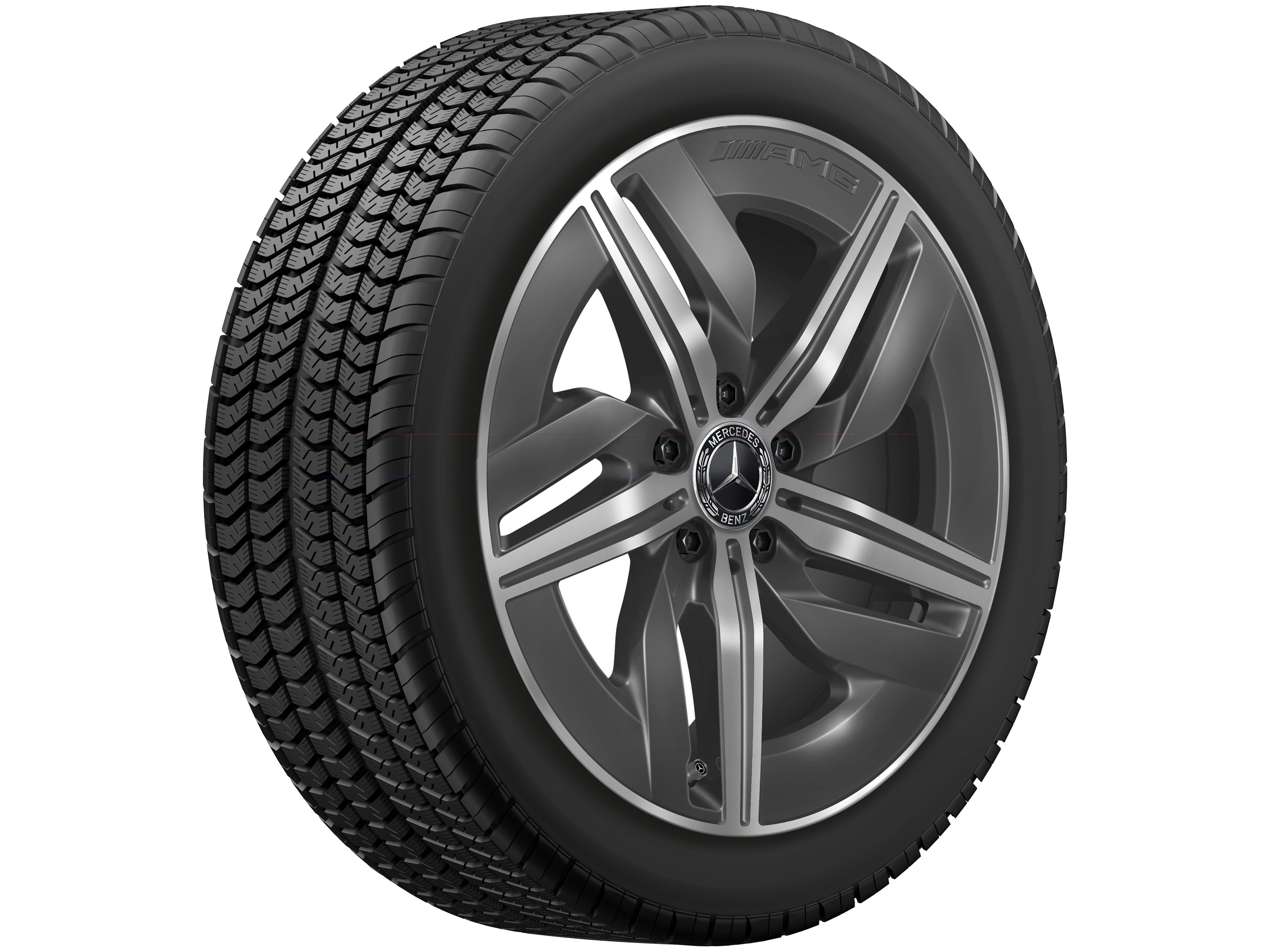 AMG 5-spoke wheel, 45.7 cm (18-inch) - 9 J x 18 ET 66, tantalite grey, high-sheen