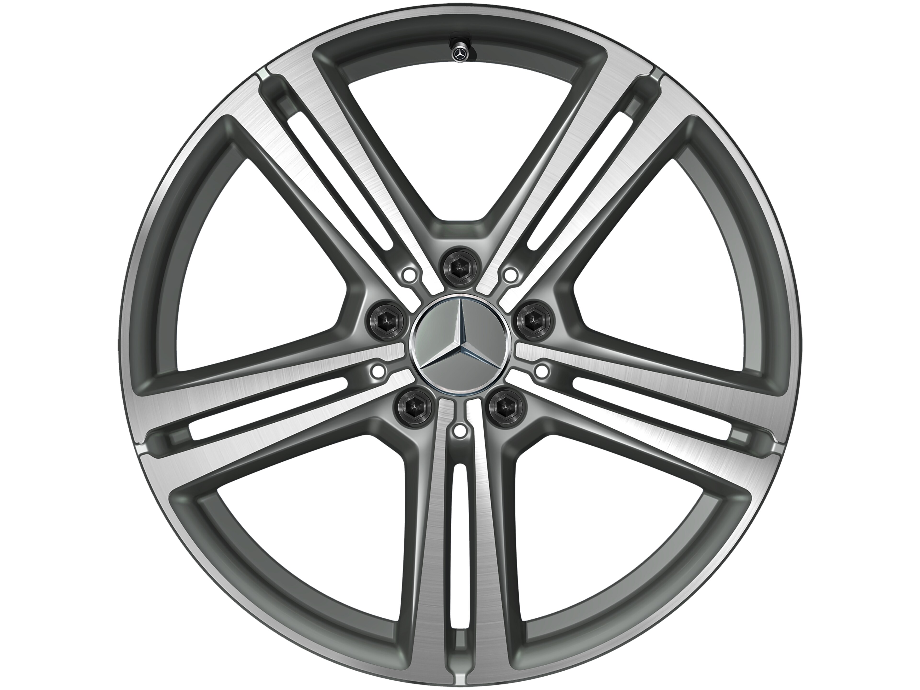 5-spoke wheel, 45.7 cm (18-inch) - 8 J x 18 ET 38, matt himalaya grey, high-sheen
