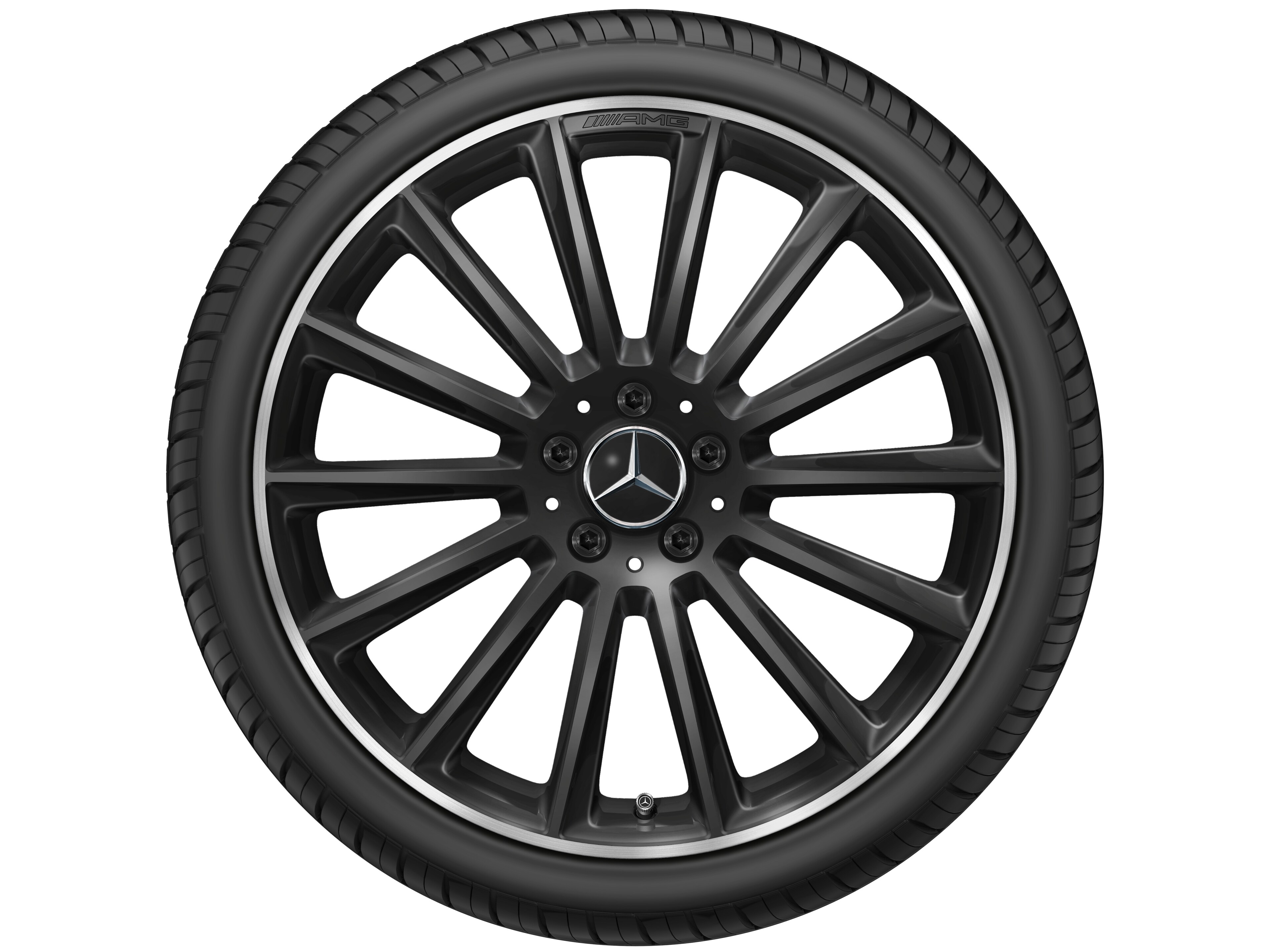 AMG multi-spoke wheel, 50.8 cm (20-inch), High-sheen rim flange - 8 J x 20 ET 43, black, high-sheen rim flange