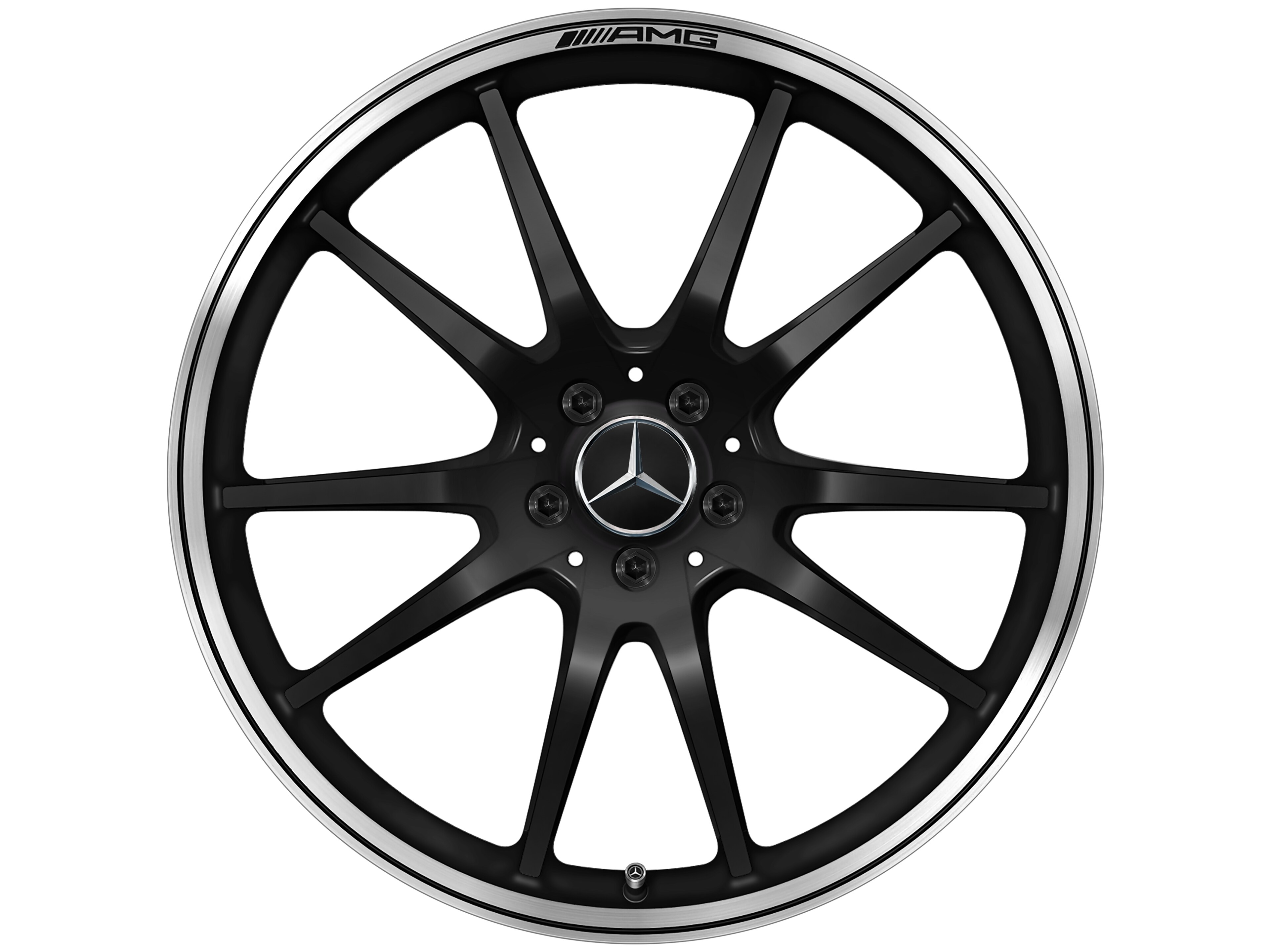 AMG 10-spoke design forged wheel, 53.3 cm (21-inch), High-sheen rim flange - 11,5 J x 21 ET 30, matt black