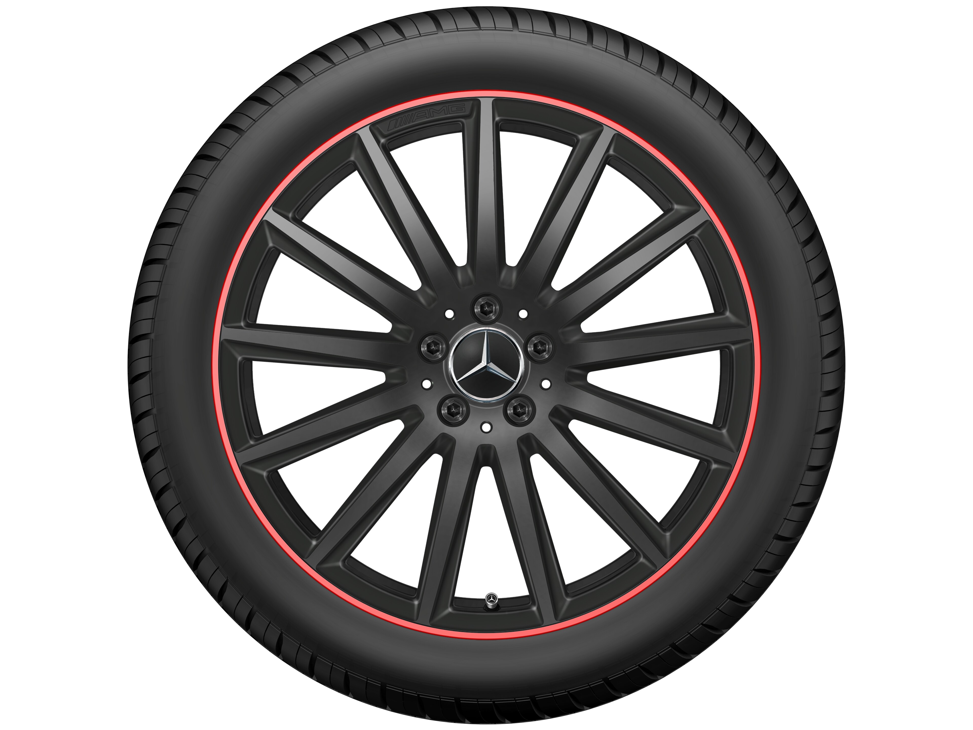 AMG multi-spoke wheel, 50.8 cm (20-inch), Rim flange, painted red - 8 J x 20 ET 48, black