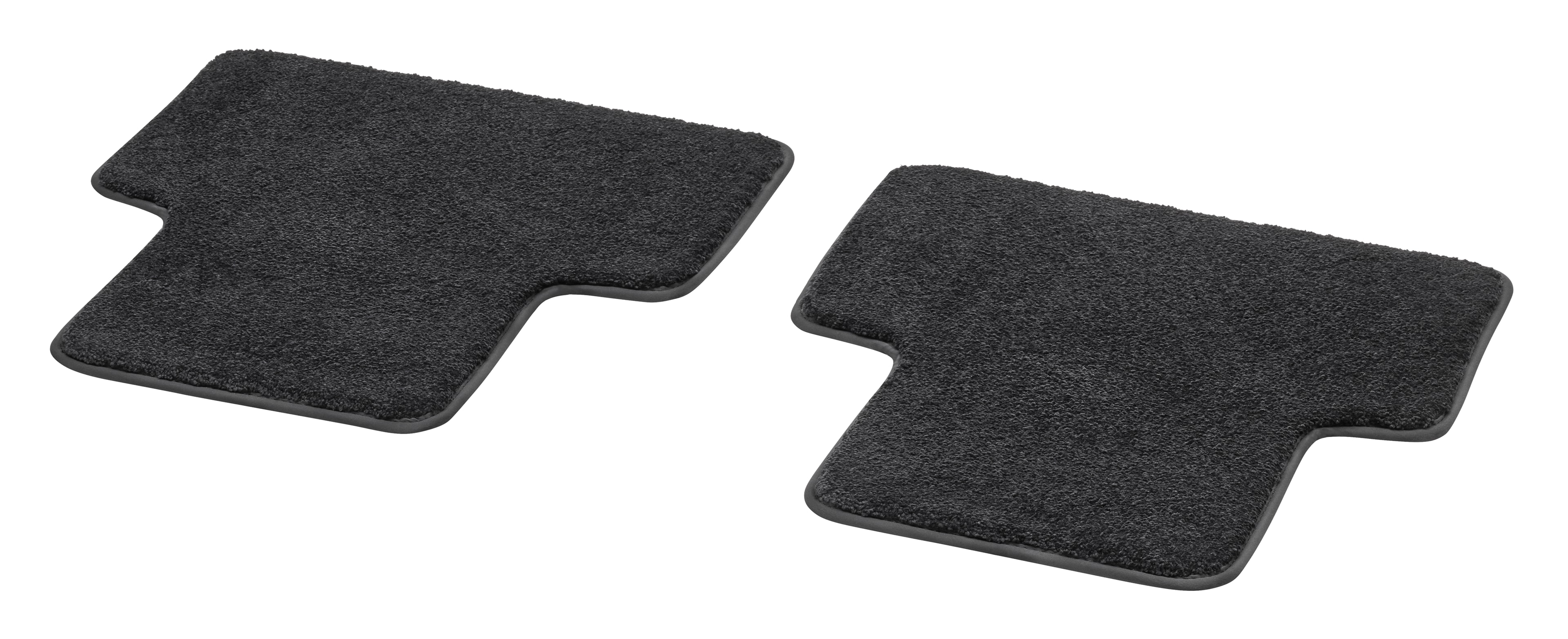 Velour floor mats EXCLUSIVE, Set with cardan tunnel mat, Set of 3 - LHD/RHD, black, Black edging