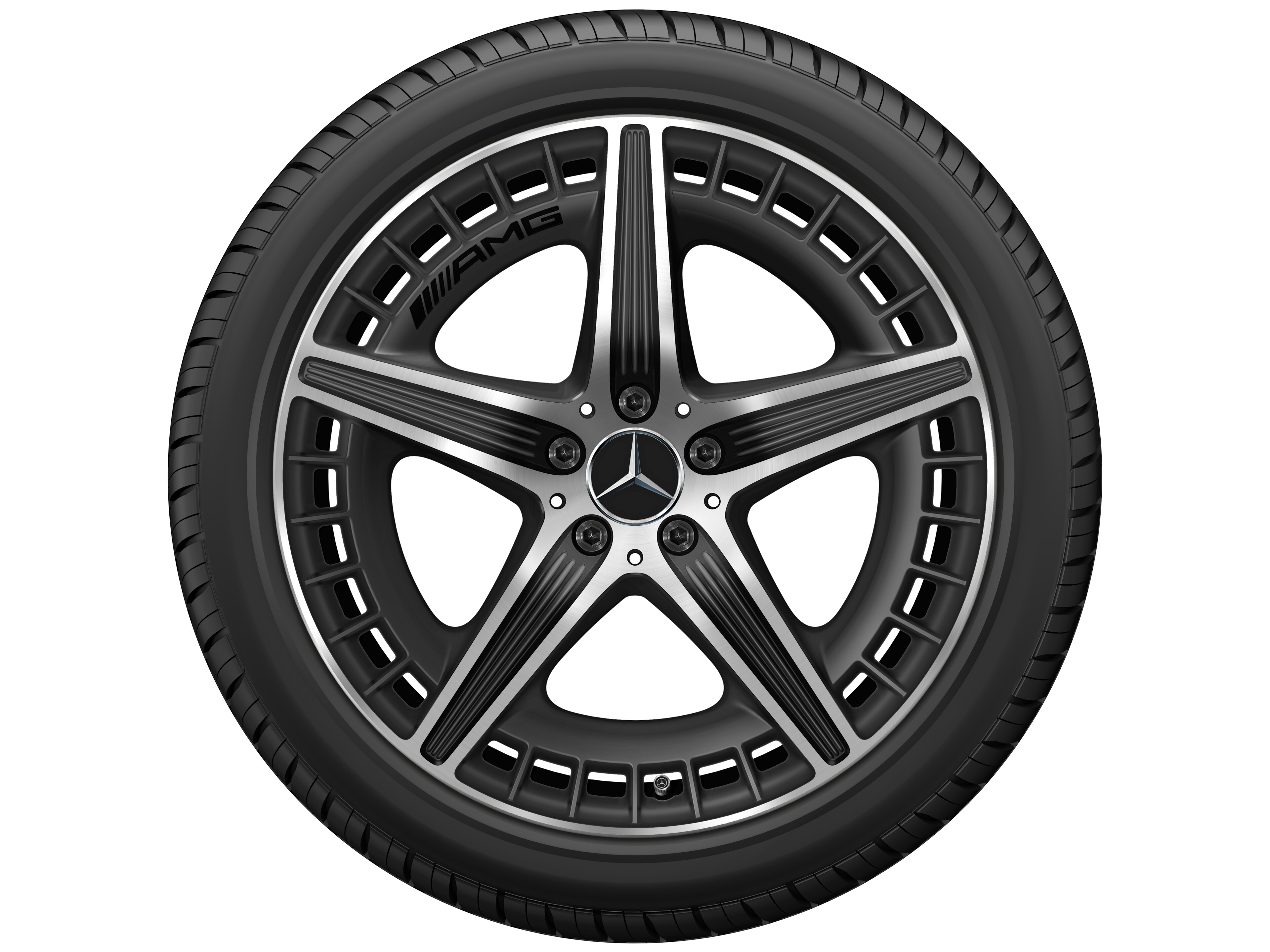 AMG 5-twin-spoke wheel, 50.8 cm (20-inch) - 9,5 J x 20 ET 52, matt black, high-sheen