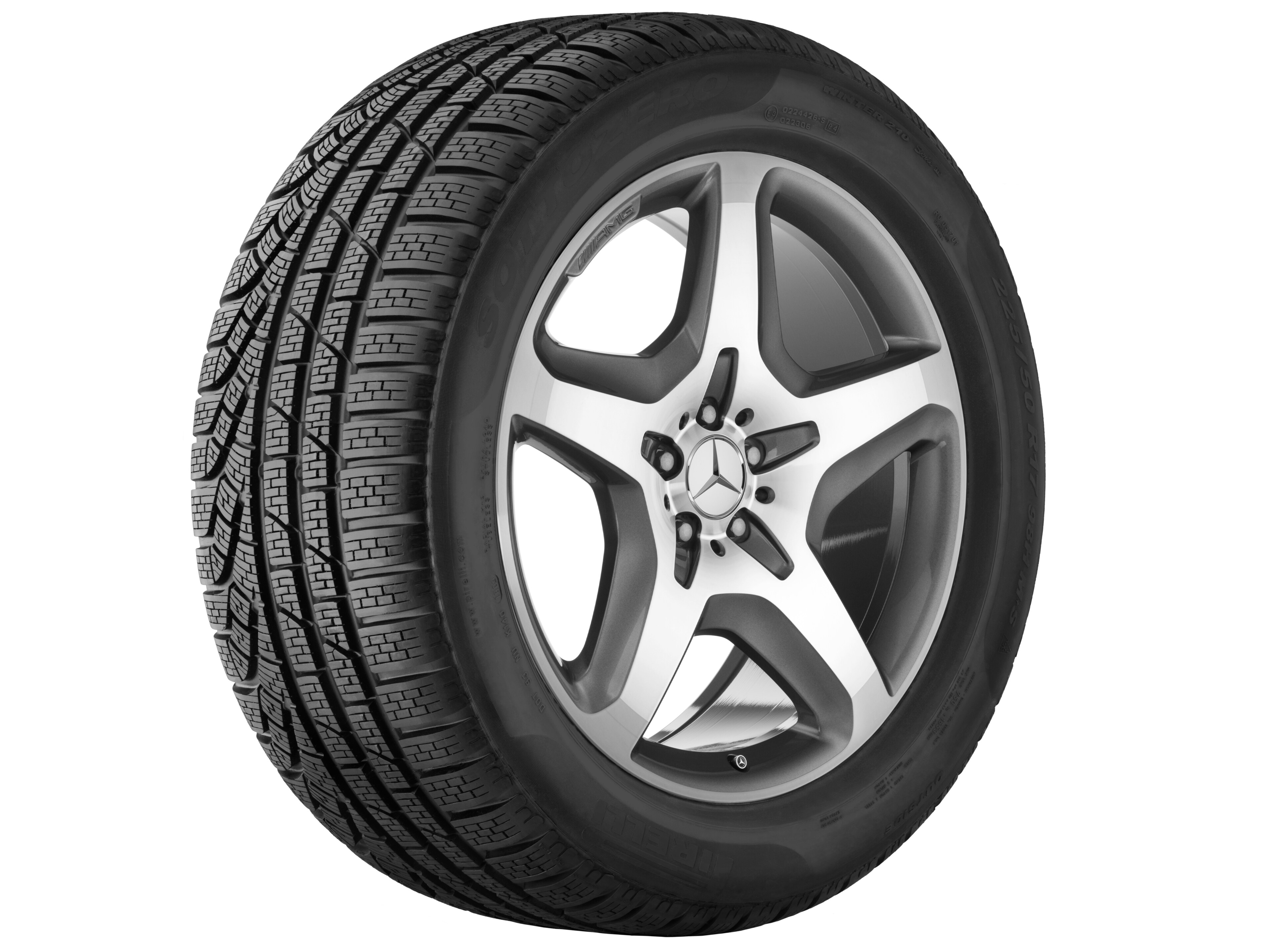 AMG 5-spoke wheel, 53.3 cm (21-inch) - 10 J x 21 ET 46, titanium grey, high-sheen
