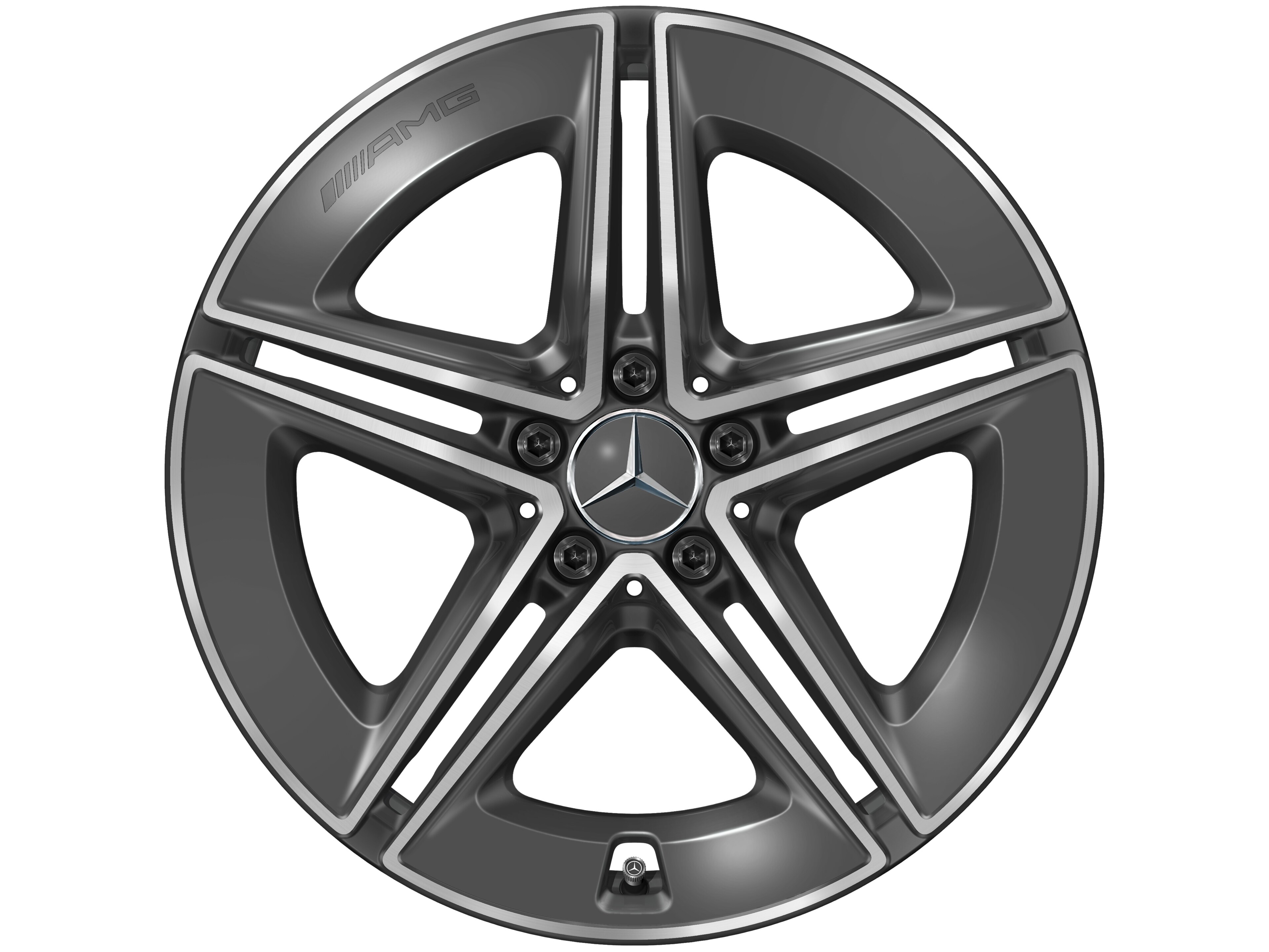 AMG light-alloy wheel, in 5-twin-spoke design, 48.3 cm (19-inch) - 10,5 J x 19 ET 40, tantalite grey, high-sheen