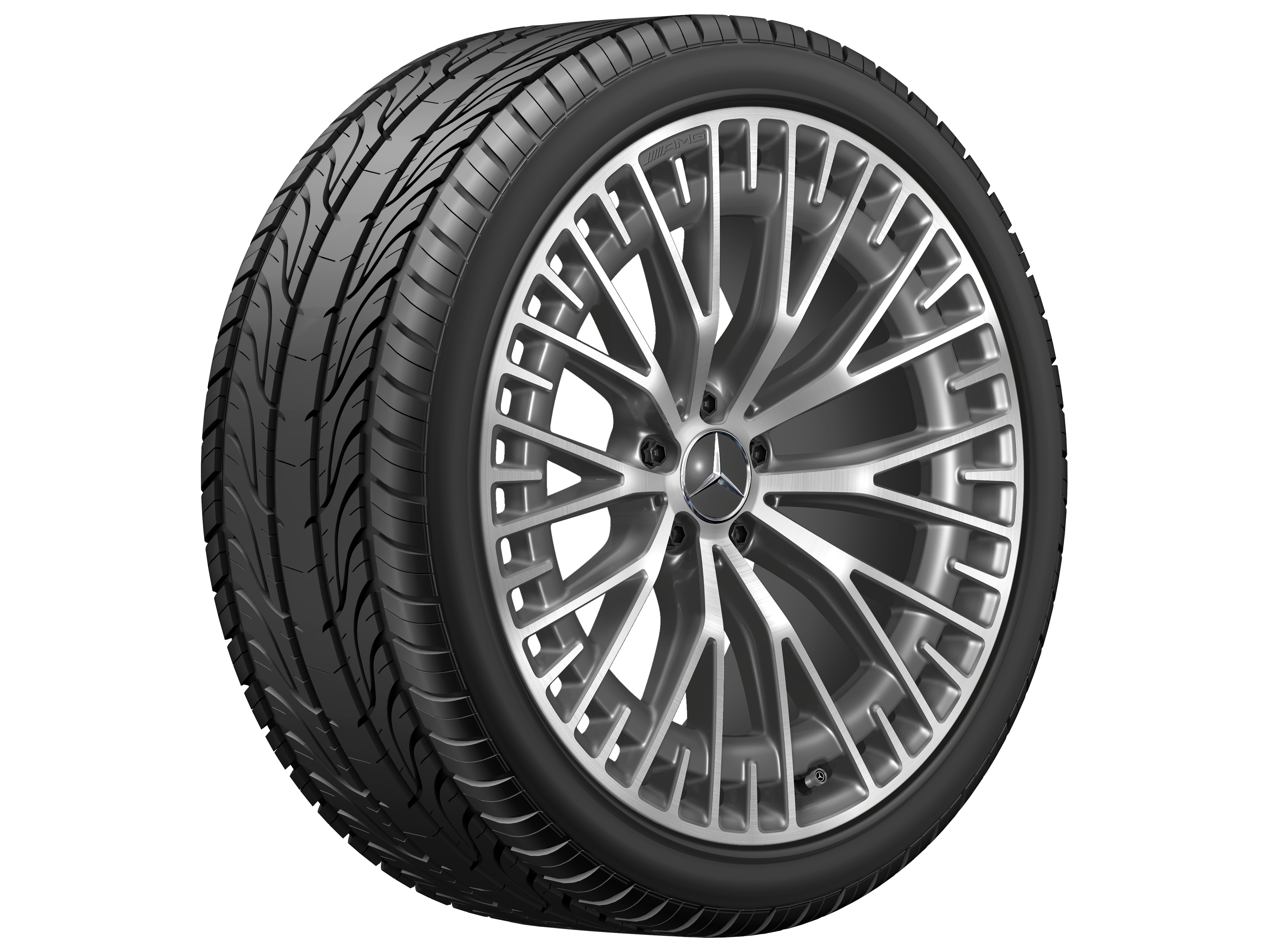 AMG multi-spoke wheel, 53.3 cm (21-inch) - 10 J x 21 ET 47, tantalite grey, high-sheen