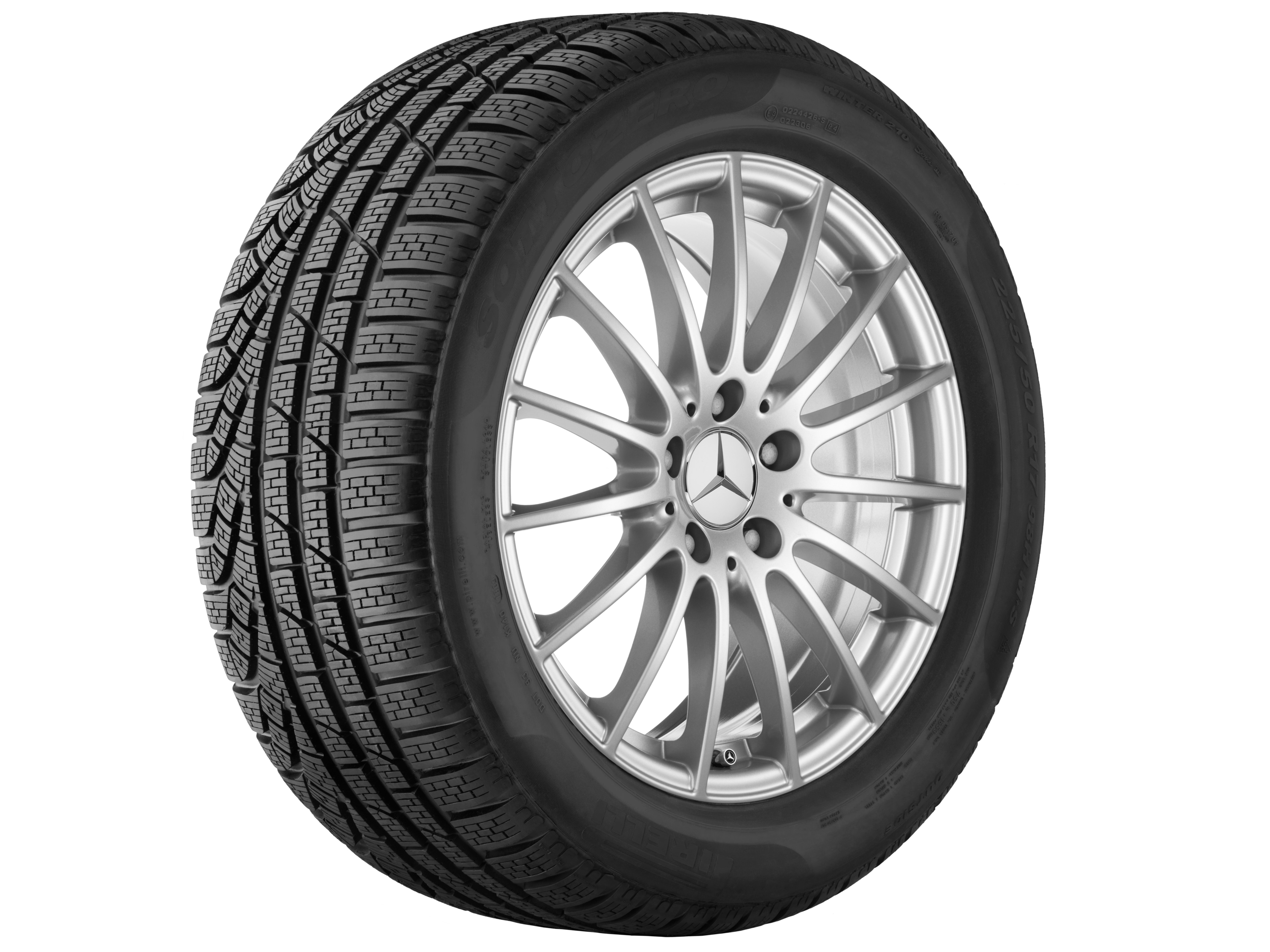 15-spoke wheel, 43.2 cm (17-inch) - 8 J x 17 ET 41, vanadium silver
