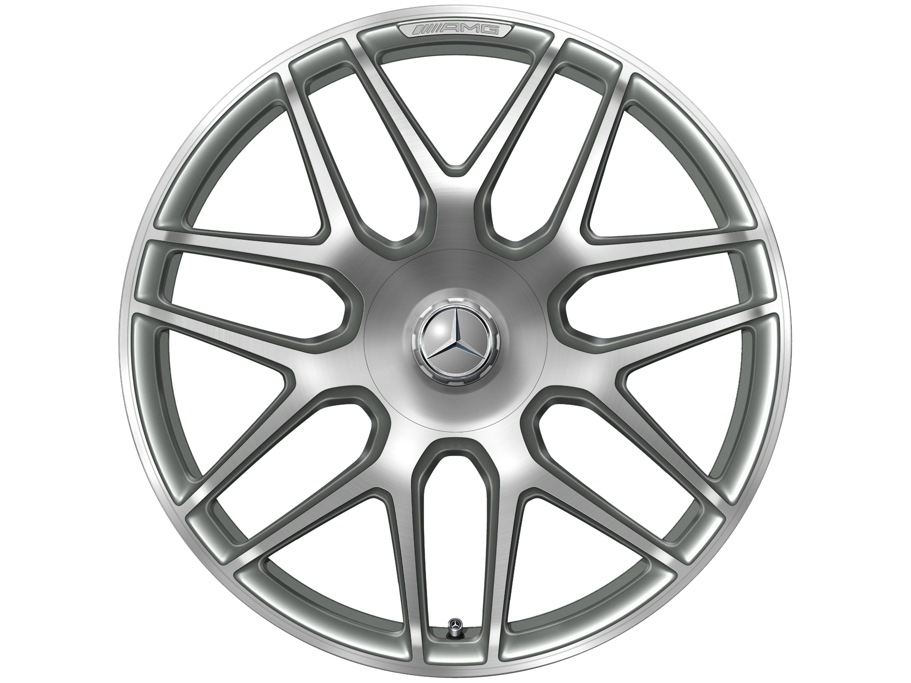AMG forged wheel in cross-spoke design, 55.9 cm (22-inch) - 10 J x 22 ET 36, titanium grey, high-sheen