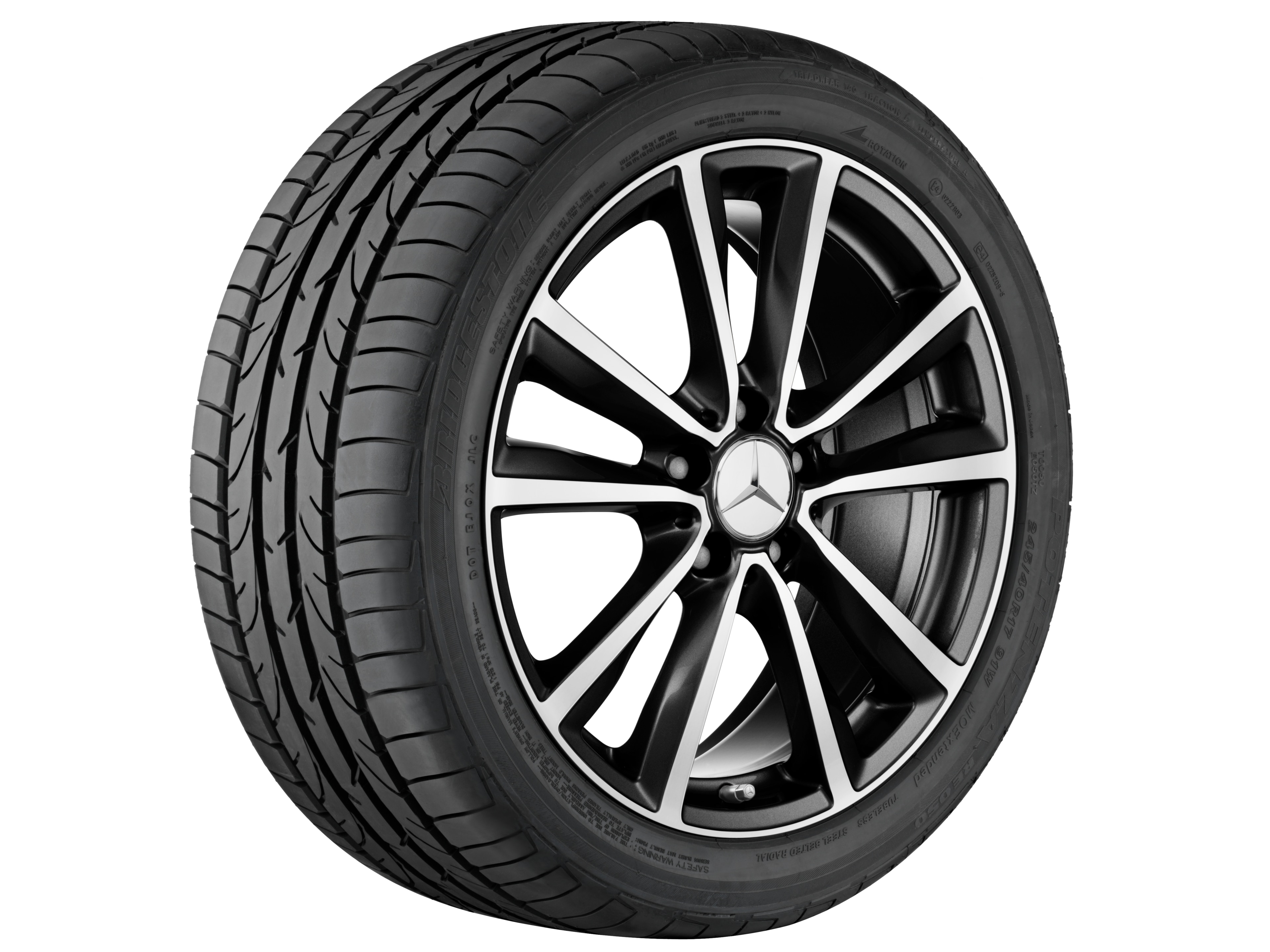 5-twin-spoke wheel, 45.7 cm (18-inch), High-sheen finish - 7,5 J x 18 ET 52, black, high-sheen