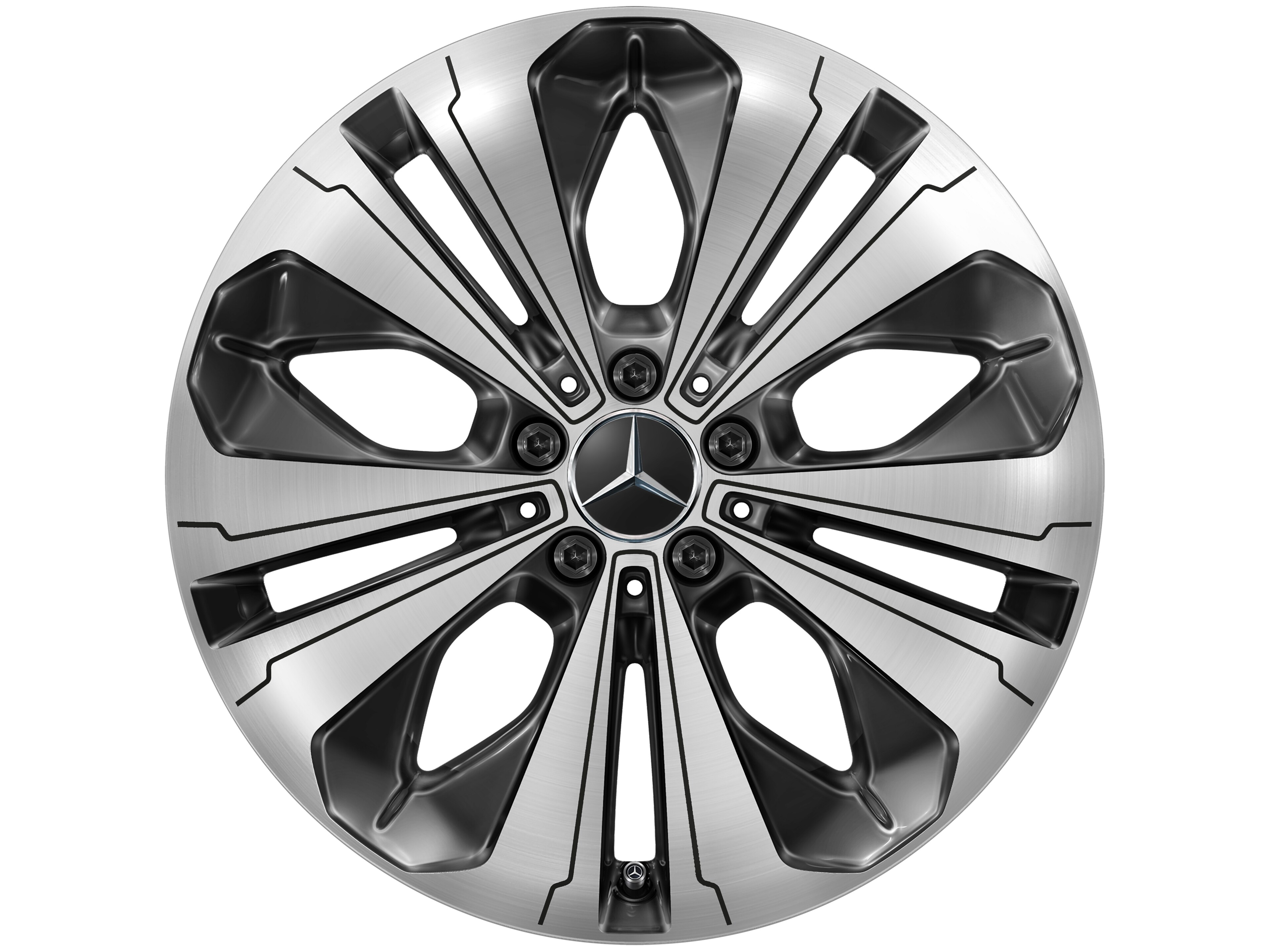 5-twin-spoke wheel, Aero, 48.3 cm (19-inch) - 7,5 J x 19 ET 32, black, high-sheen