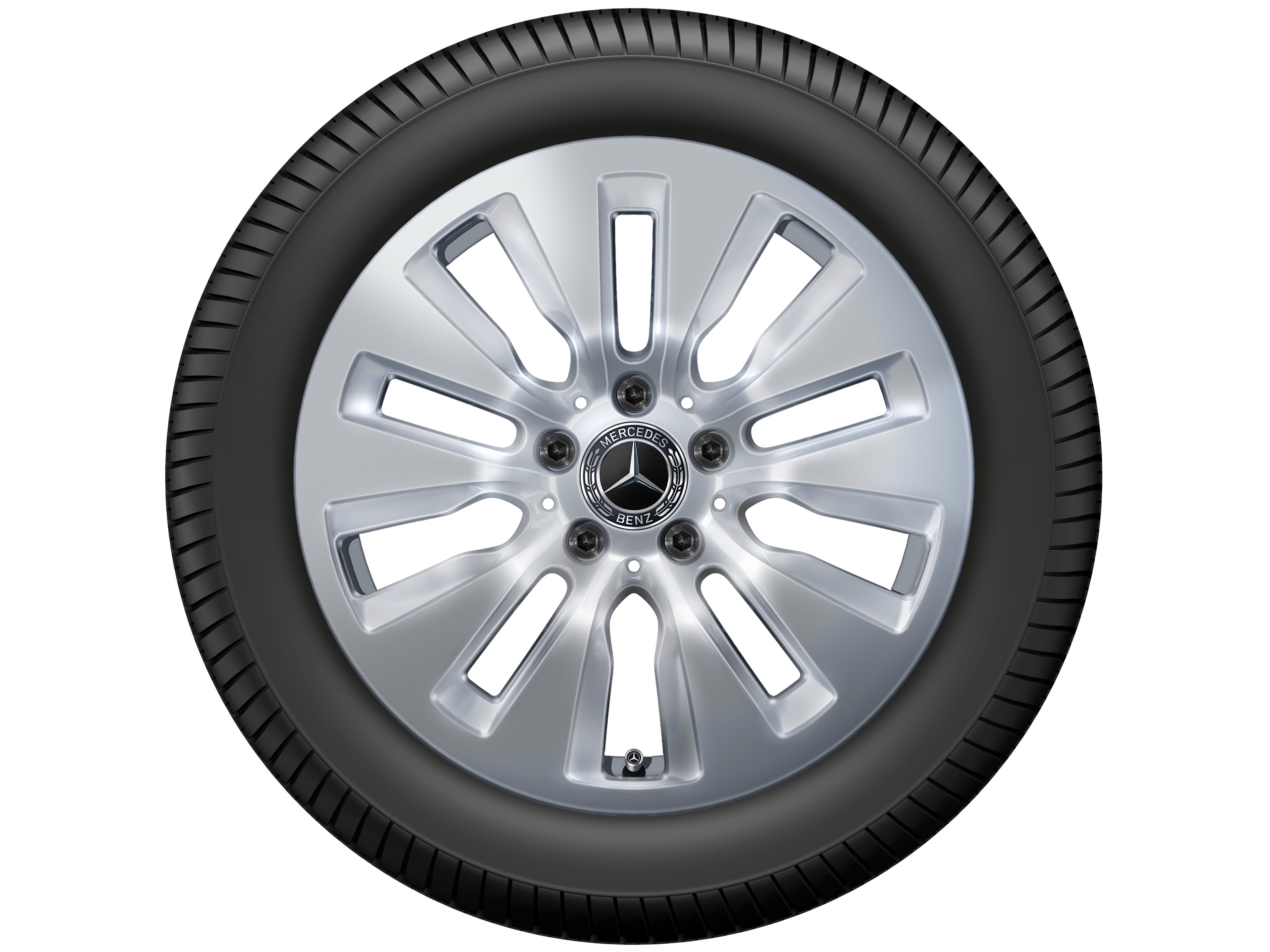 10-hole wheel, 43.2 cm (17-inch) - 7 J x 17 ET 44,5, vanadium silver, painted