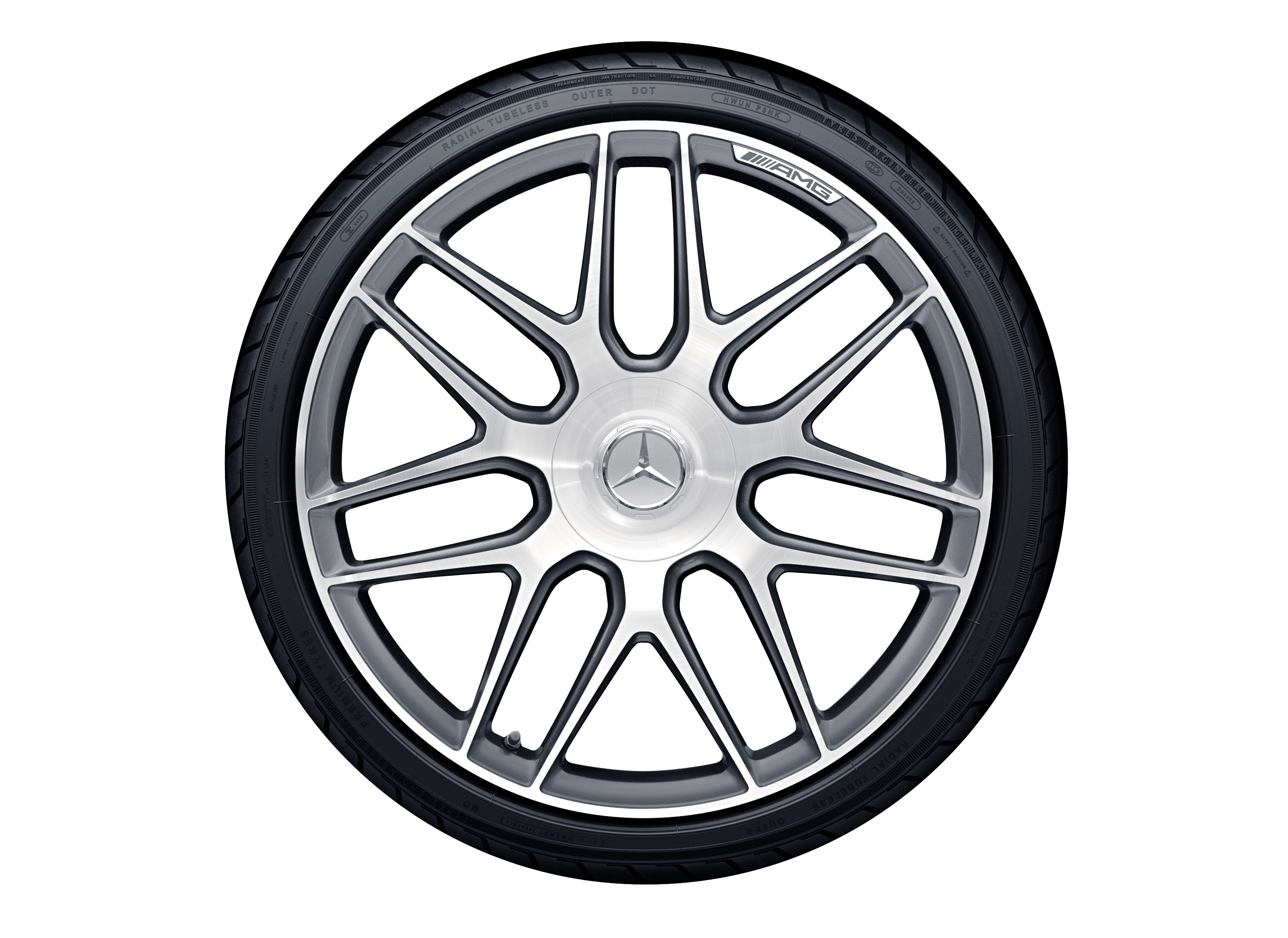 AMG forged wheel in cross-spoke design, 50.8 cm (20-inch) - 8,5 J x 20 ET 39, titanium grey, high-sheen