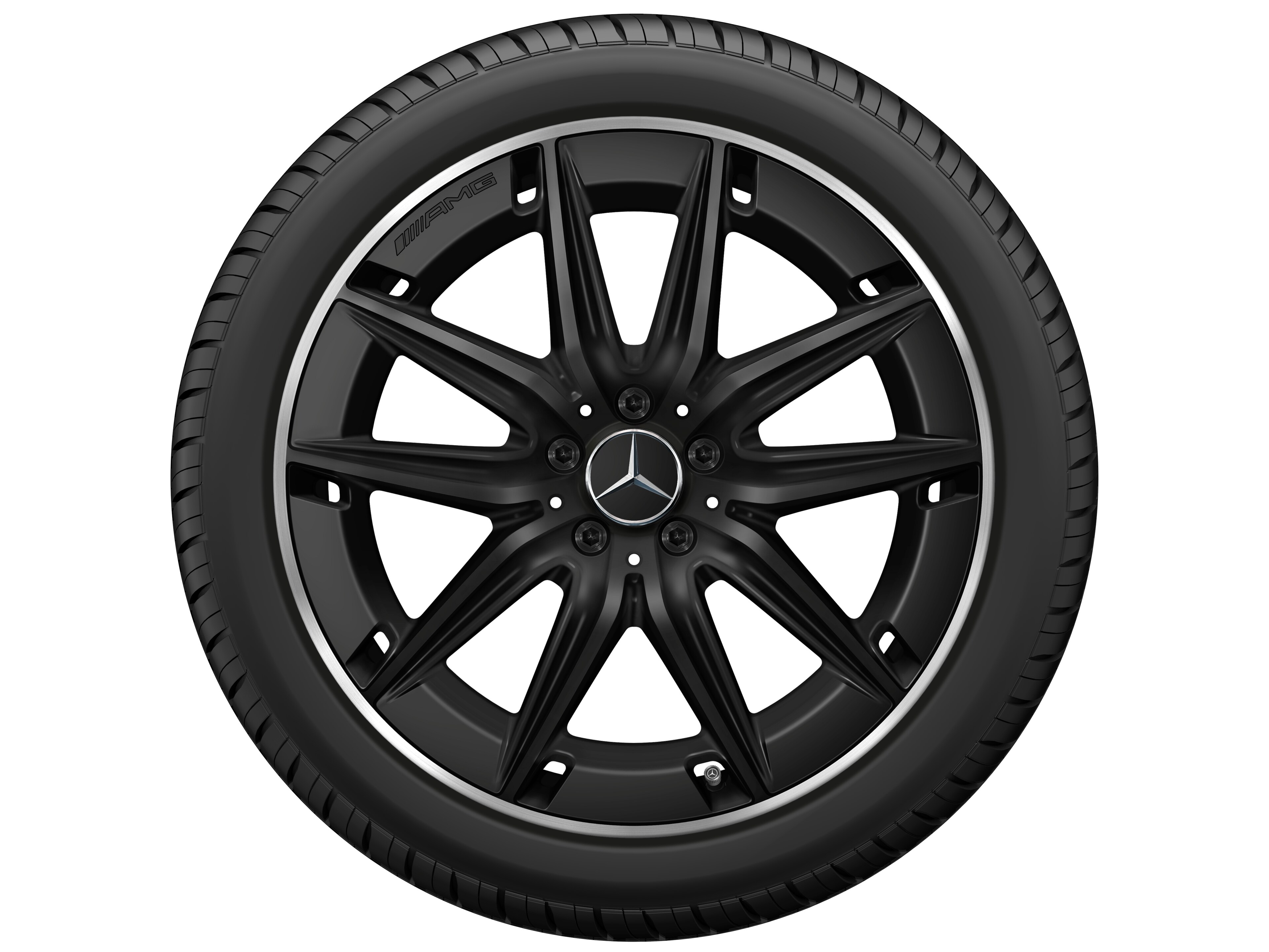 AMG 5-twin-spoke wheel, 50.8 cm (20-inch), High-sheen rim flange - 8,5 J x 20 ET 51,5, matt black, high-sheen rim flange