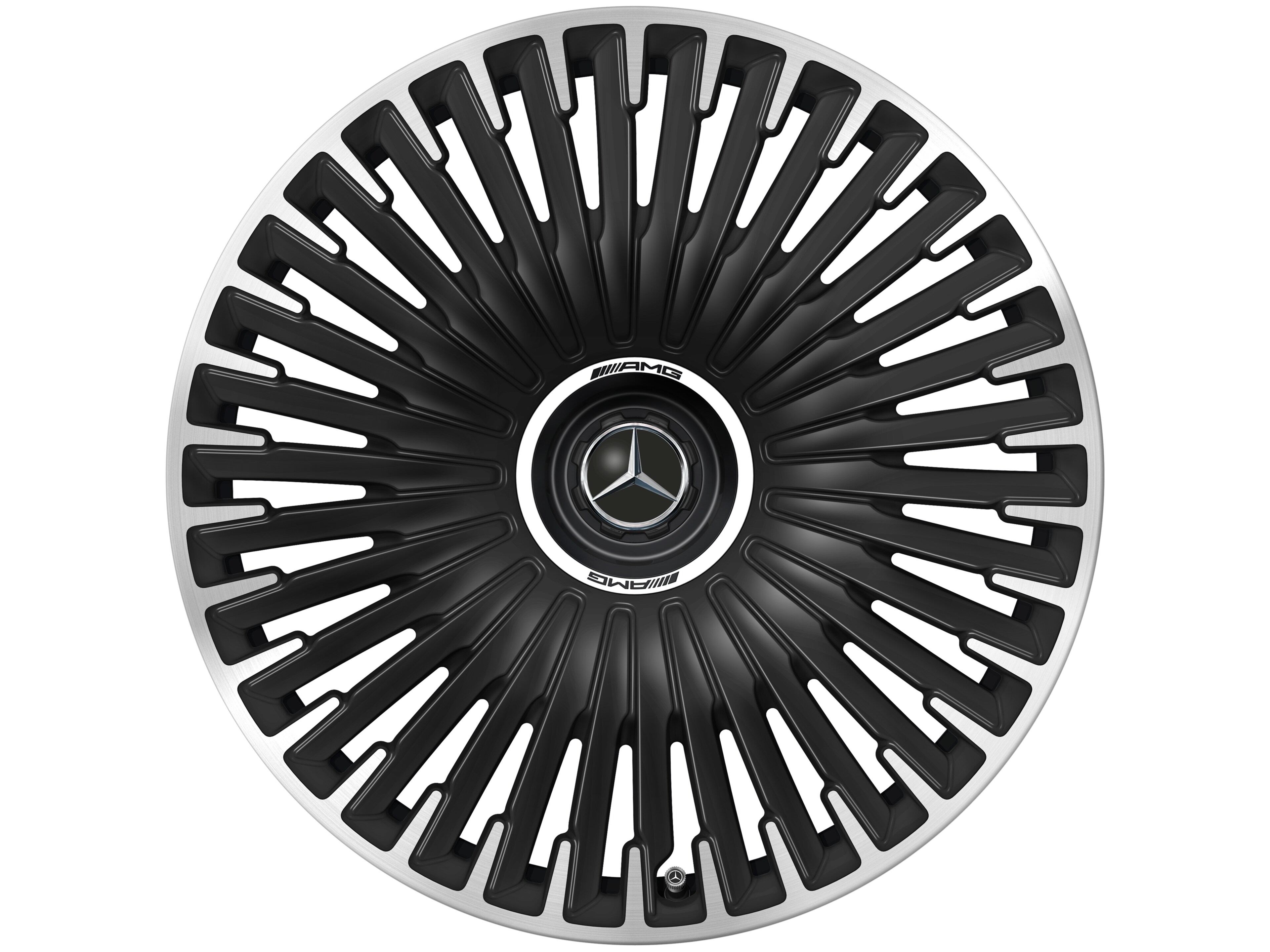 AMG multi-spoke wheel, 53.3 cm (21-inch), High-sheen rim flange - 9,5 J x 21 ET 52, matt black, high-sheen rim flange