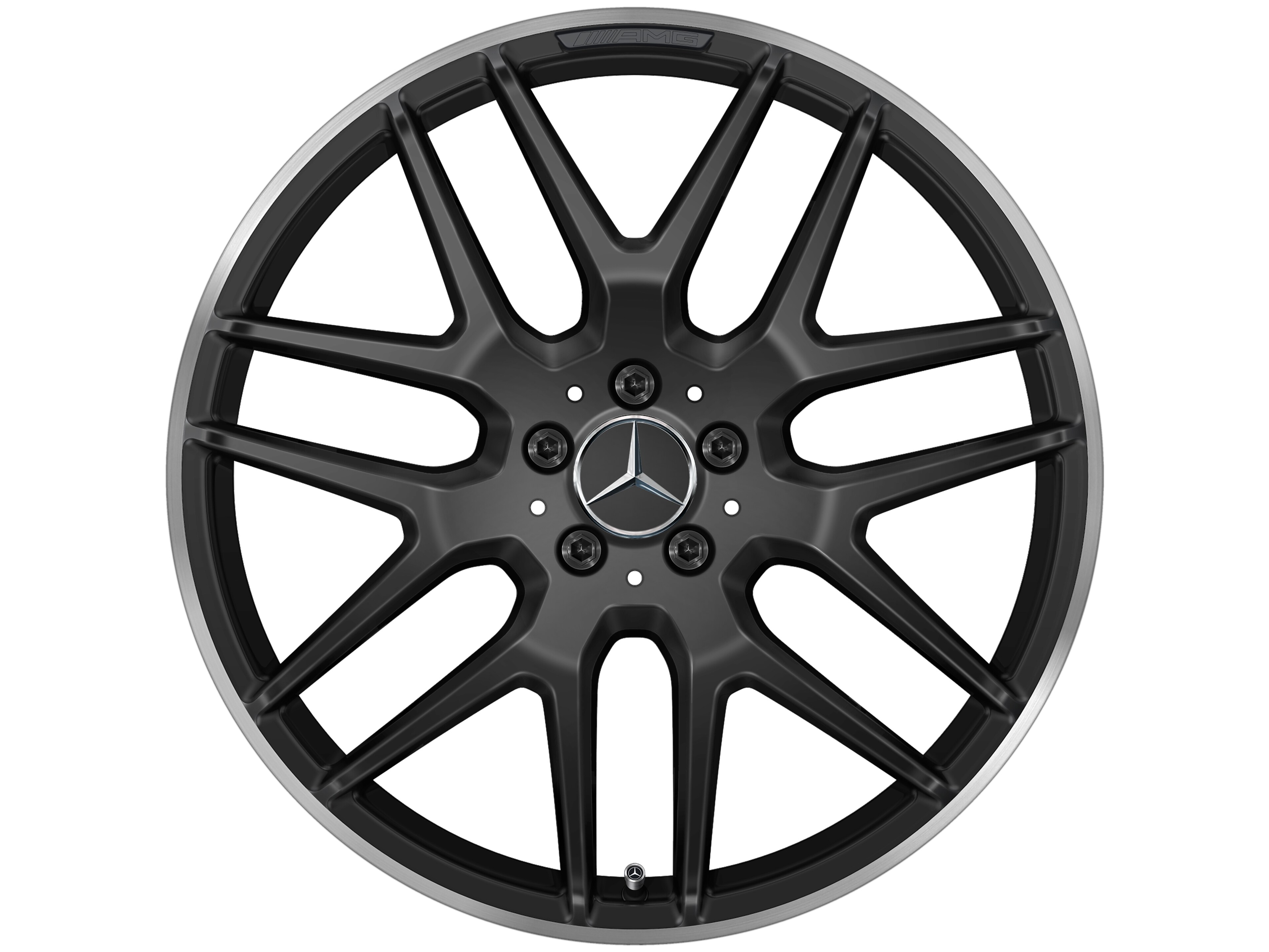 AMG cross-spoke wheel, 53.3 cm (21-inch), High-sheen rim flange - 8,5 J x 21 ET 51, matt black, high-sheen rim flange